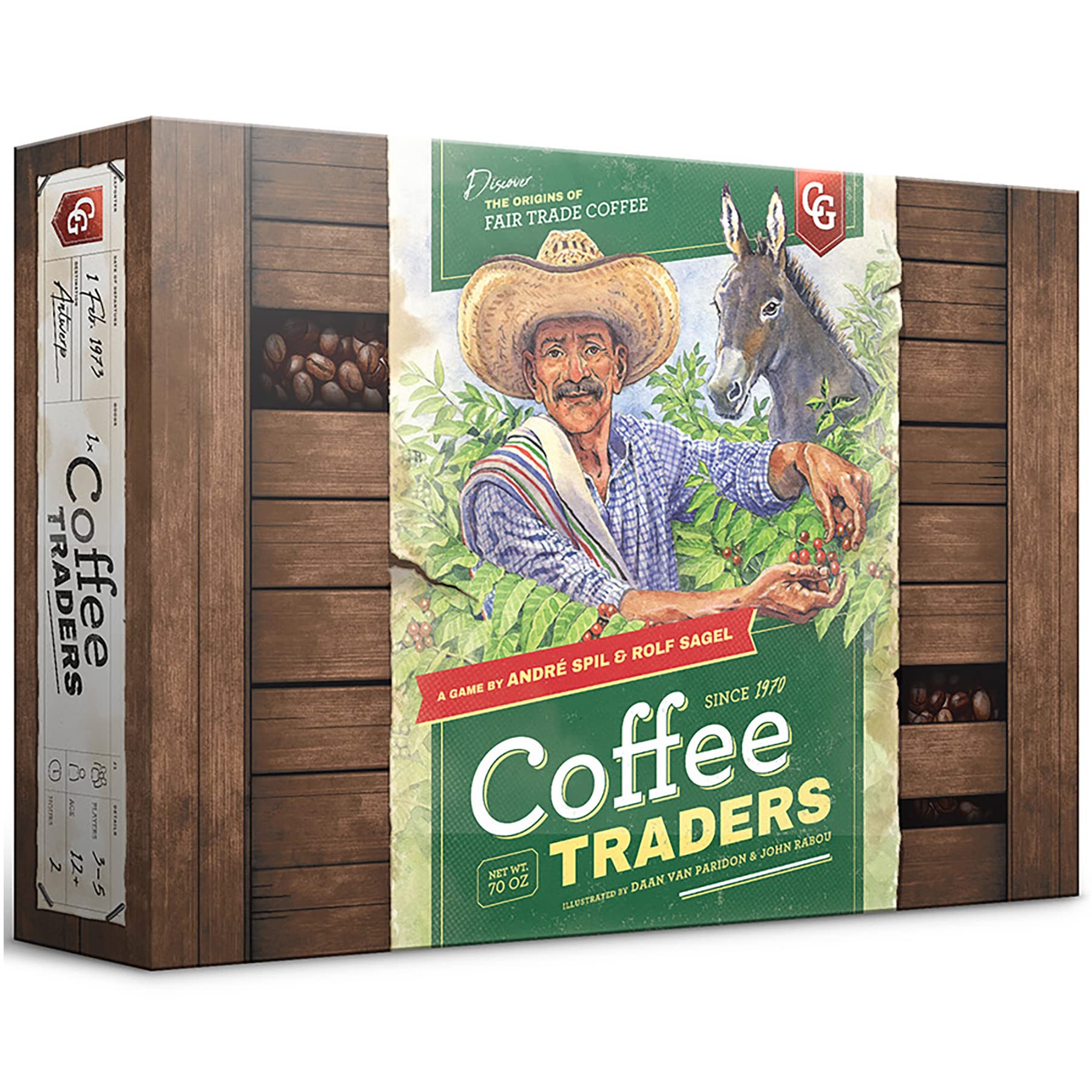 Capstone Games Coffee Traders Board Game for 3-5 Players - Economic Strategy and Trading Focused Euro Style Gameplay with Market Competition and Resource Management Depth | 120 Min Playtime | Ages 12+