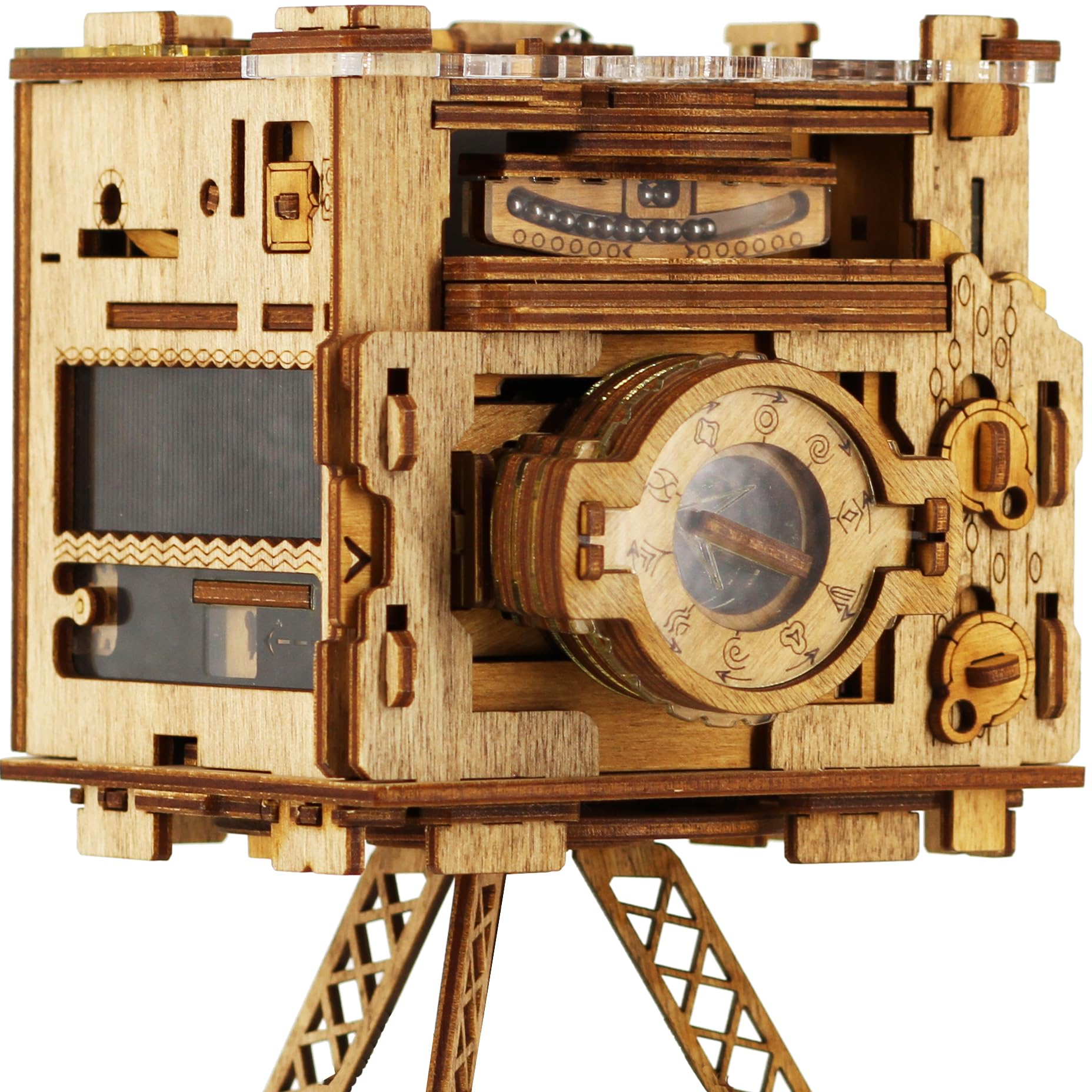 iDventure Cluebox PRO - Sherlock's Camera - Escape Room Game - sequential Puzzle Box - 3D Wooden Puzzle for Adults - Brain Teaser - Birthday Gift Gadget for Men and Women - Money Box