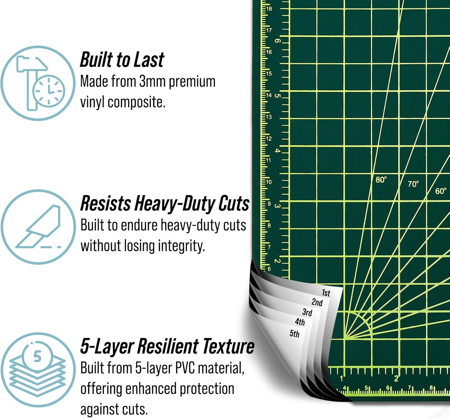 18 in. x 24 in. Self Healing Reversible Cutting Mat, Green/Black