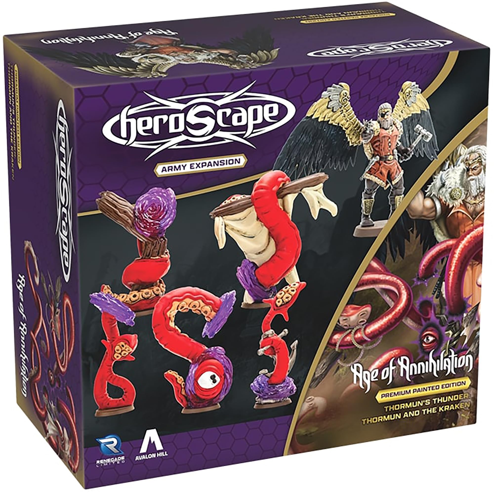 Renegade Games: Heroscape - Thormun & Kraken Army Expansion - 1 Unique Hero & 5 Squad Miniatures, 2 Army Cards, 2-3 Player Boss Battle Scenario Rules