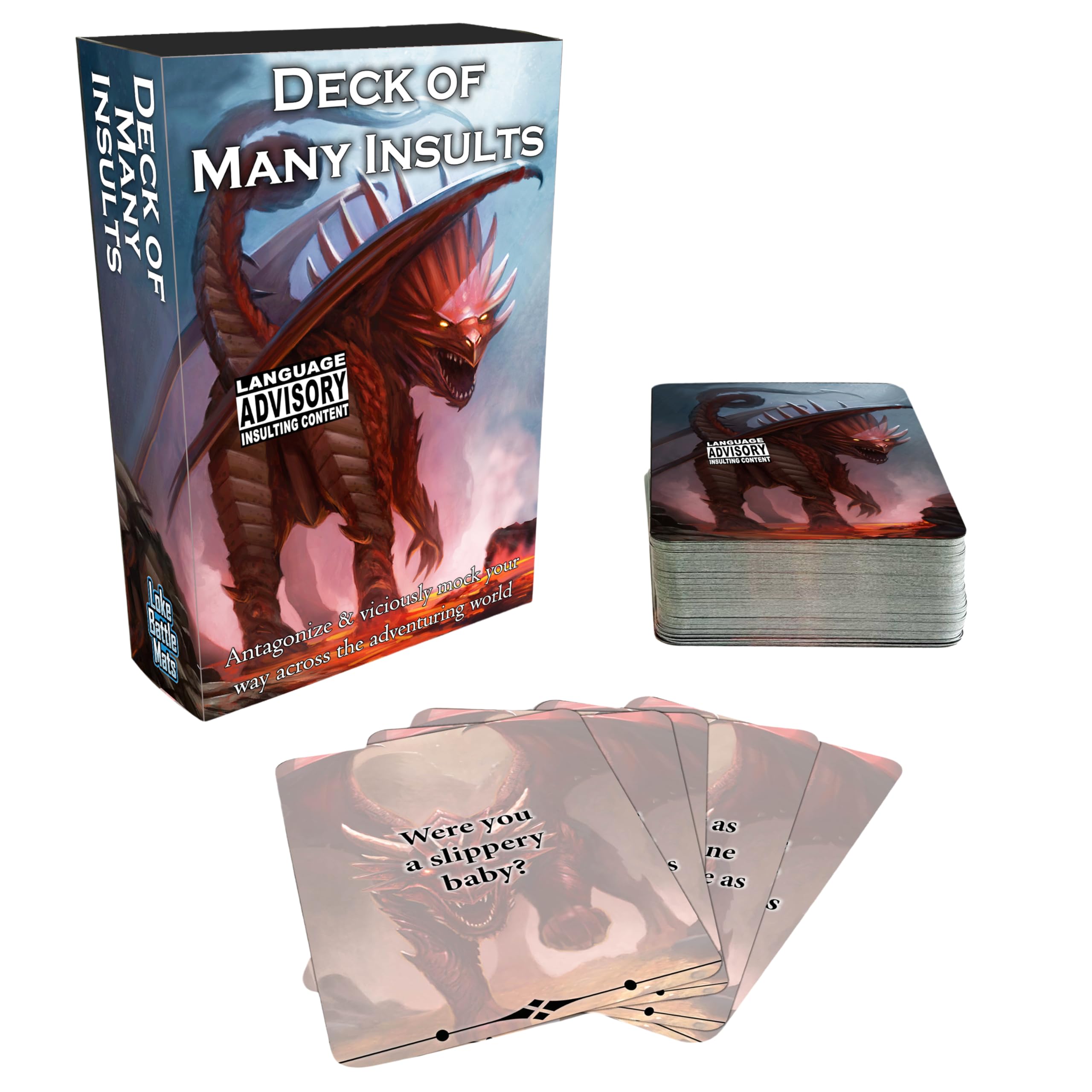 Loke Deck of Many Insults | Adult Card Game for RPG Fans | Great Gift for Game Nights and D&D Players | Ages 16+