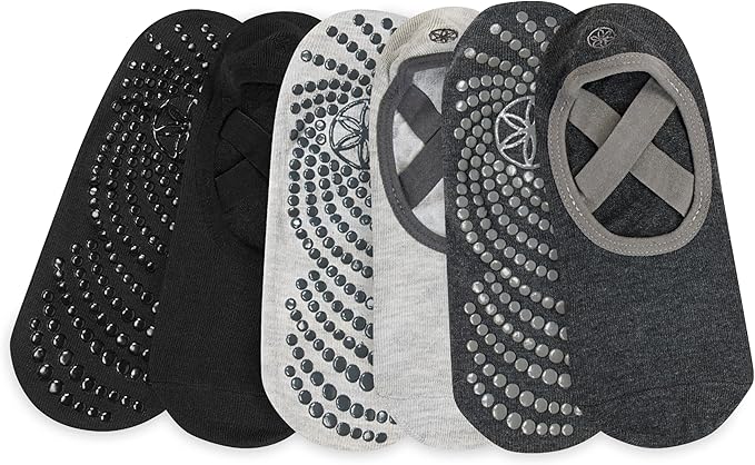 Gaiam Yoga Barre Socks 3Pk – Midnight/Black/Grey