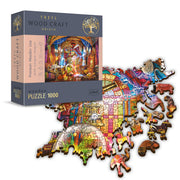 Trefl 20146 erwachsene-1000 Teile, Wood Craft, unregelmäßige Formen, 100 Tierfiguren, hochwertiges modernes, DIY, für Erwachsene und Kinder ab 12 Jahren,holzpuzzle Wooden, Magic Chamber Puzzle, 1000