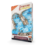 Dungeons & Lasers: Modular River DND Terrain - 8 Pieces with Clear Plastic for Realistic Water Effect - for D&D and 5E Compatible Tabletop RPG Games - Unpainted and Unassembled - Ages 14 Years and up