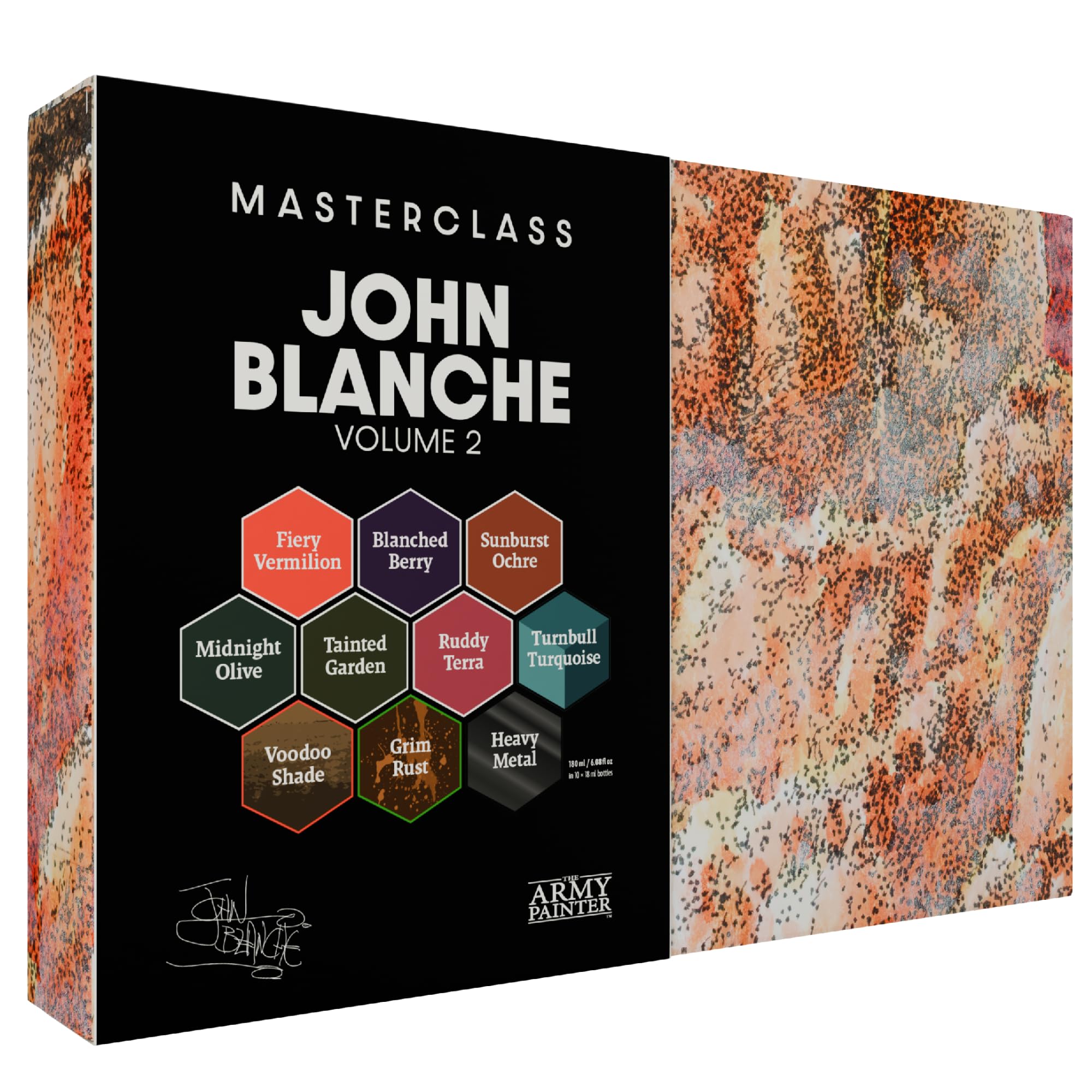 The Army Painter Masterclass John Blanche Volume 2, 6 x 18 ml Warpaints Fanatic, 1 Speedpaint, 1 Wash, 1 Effect, 1 Metallic, 1 Art Print, Miniature Paint Set for Wargaming Figures