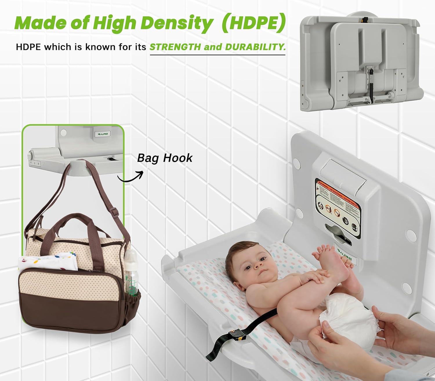 Alpine Industries Horizontal Baby Changing Station