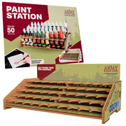 The Army Painter, Paint Station, Storage for 50 Warpaints Fanatic, Speedpaint & Warpaints Air Acrylic Paints, incl. Storage for Brushes and 100 sheets - Rack for Miniature Painting