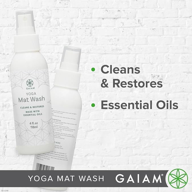 Gaiam Yoga Mat Cleaner Spray (4oz), Green