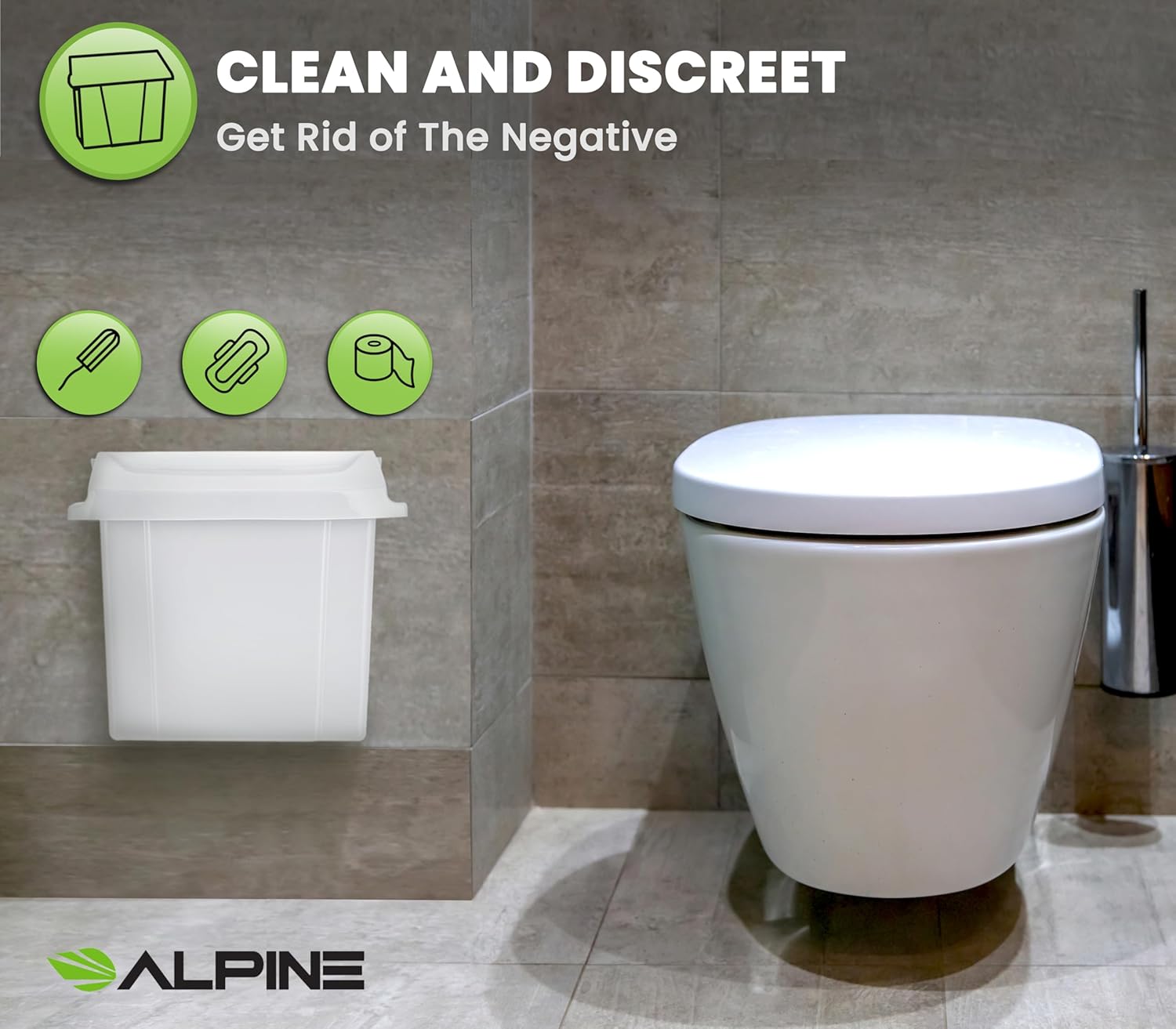 Sanitary Napkin Receptacle, White