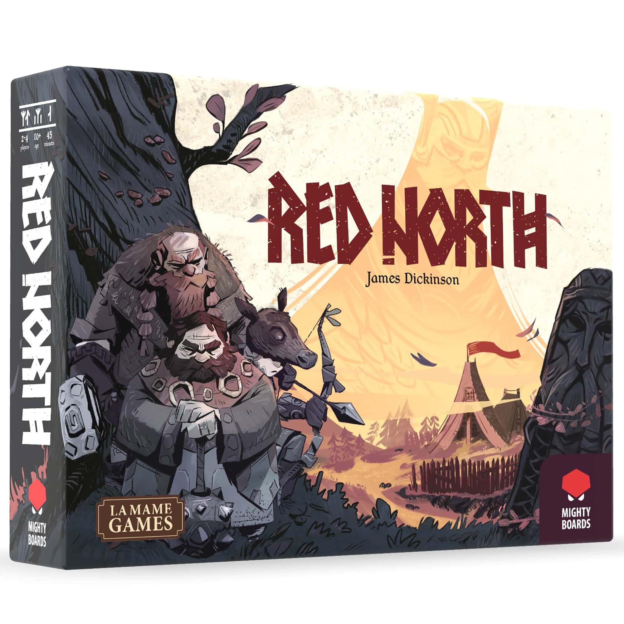 Mighty Boards: Red North - Combative Board Game of Hidden Information, Norse Warrior Raiding Parties, Bluff & Battle, Conquests, Ages 14+, 2-4 Players