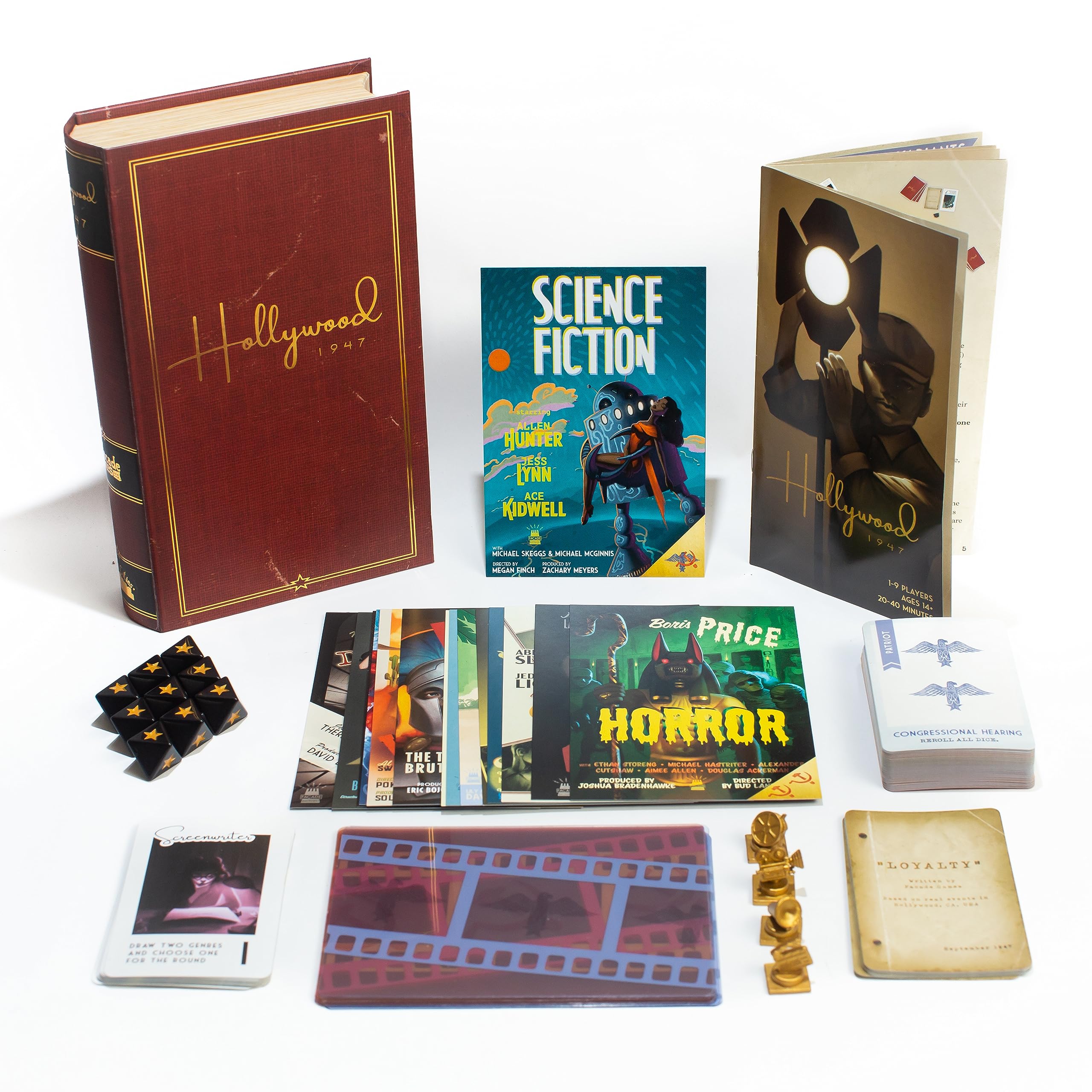 Facade Games Hollywood 1947 Board Game - A Movie Making Game for Friends and Family - A Board Game of Cards, Strategy, and Deceit, for 1-9 Players, Ages 14 and Up