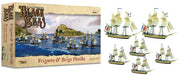 Warlord Games Frigates & Brigs Flotilla - 1/700 Scale Plastic Miniatures for Black Seas Highly Detailed Age of Sail Era Miniatures for Table-top Wargaming.