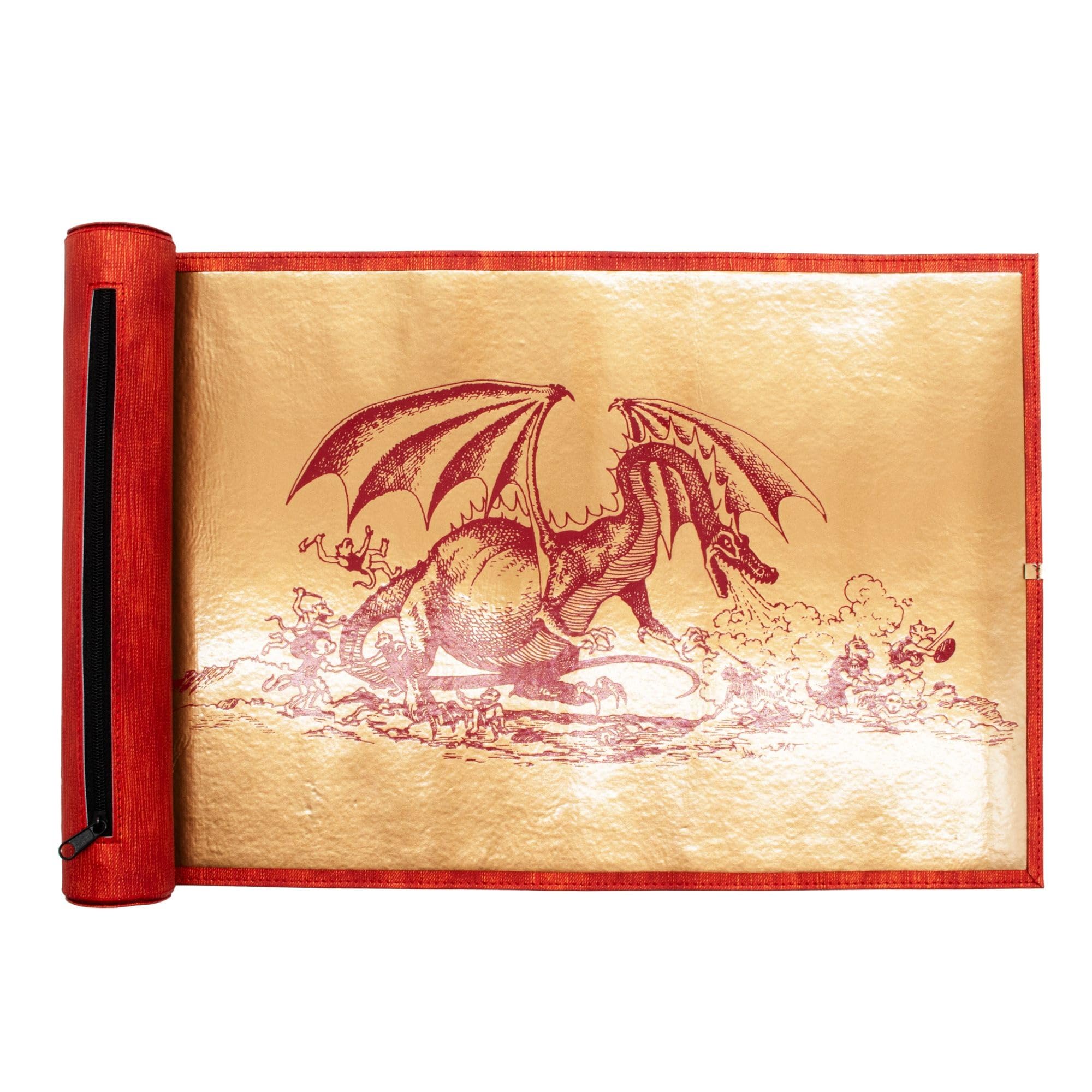 Ultra PRO - 50th Anniversary Dice Scroll for Dungeons & Dragons, mat, Durable Storage, Compact Holder, RPG Gaming, Collectible D&D Accessory, Portable Organizer, Secure tie Strap