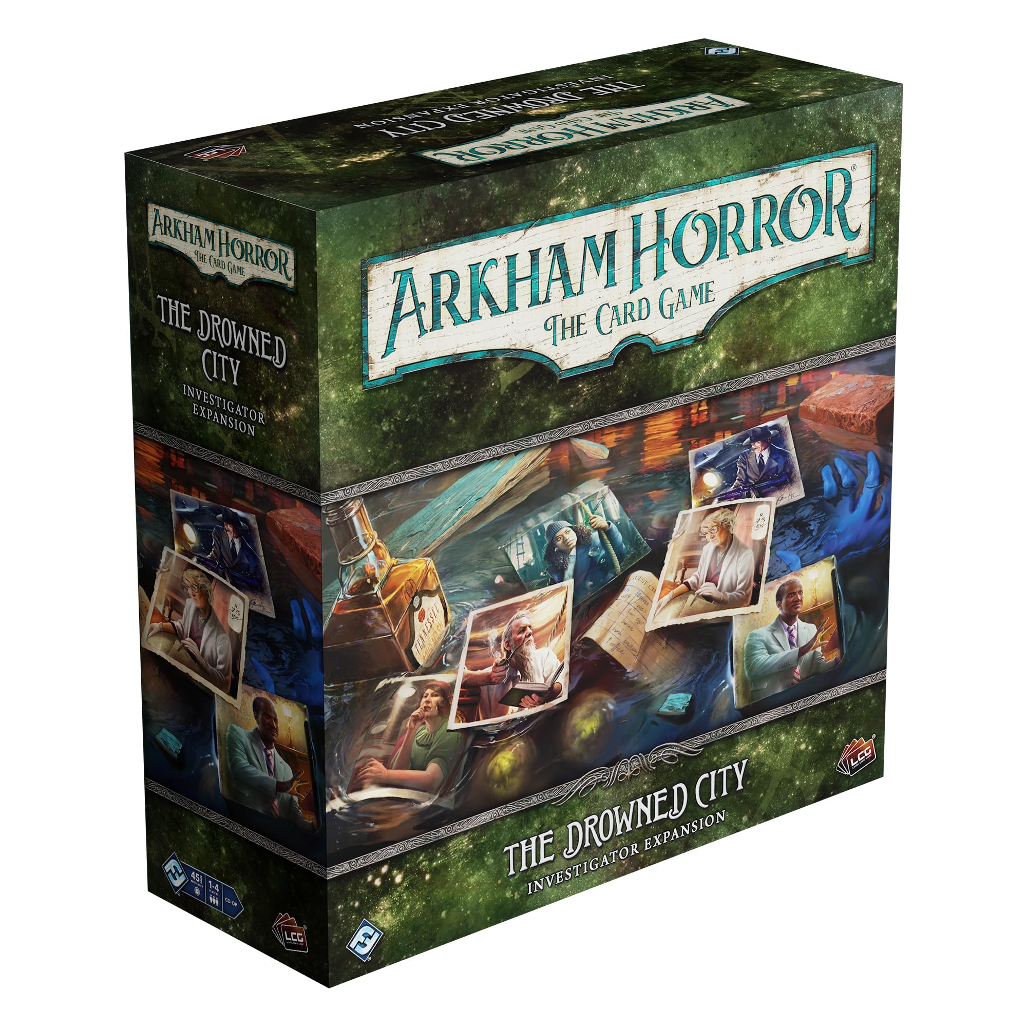 Asmodee Arkham Horror The Card Game The Drowned City Investigator Expansion - Includes Six Unique Investigators, Cooperative LCG, Ages 14+, 1-4 Players, 1-2 Hr Playtime