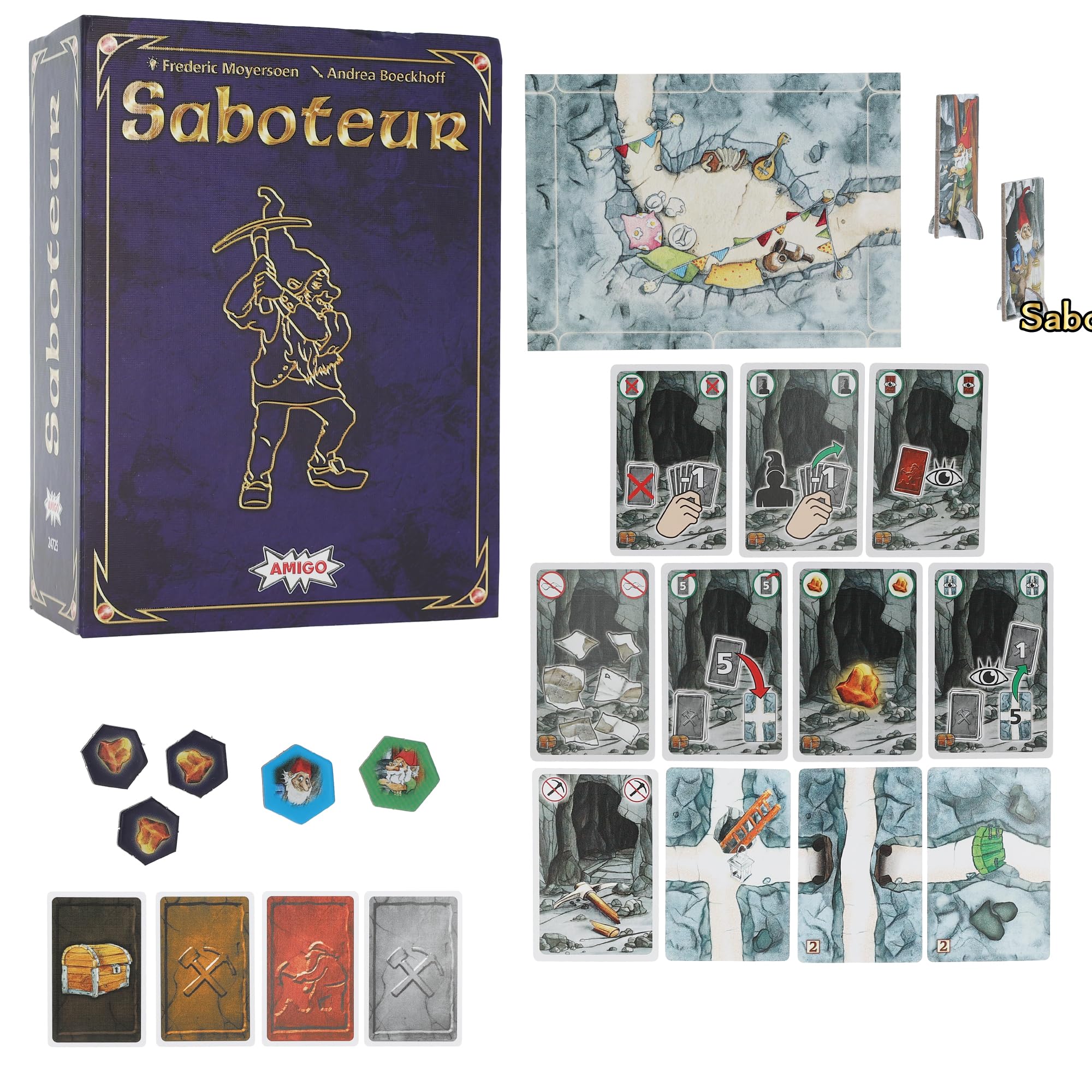 Amigo Games Saboteur 20th Anniversary Edition – Includes Special Cards, Mini Expansions & Variants for Even More Adventure – Perfect for Family Game Night – Kids Adults Ages 8+