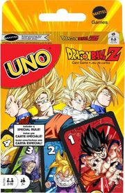 Mattel Games UNO Dragon Ball Z Card Game Japanese Manga Theme 112 Cards with Unique Wild Card & Instructions for Players 7 Years Old & Up, Gift for Kid, Family & Adult Game Night