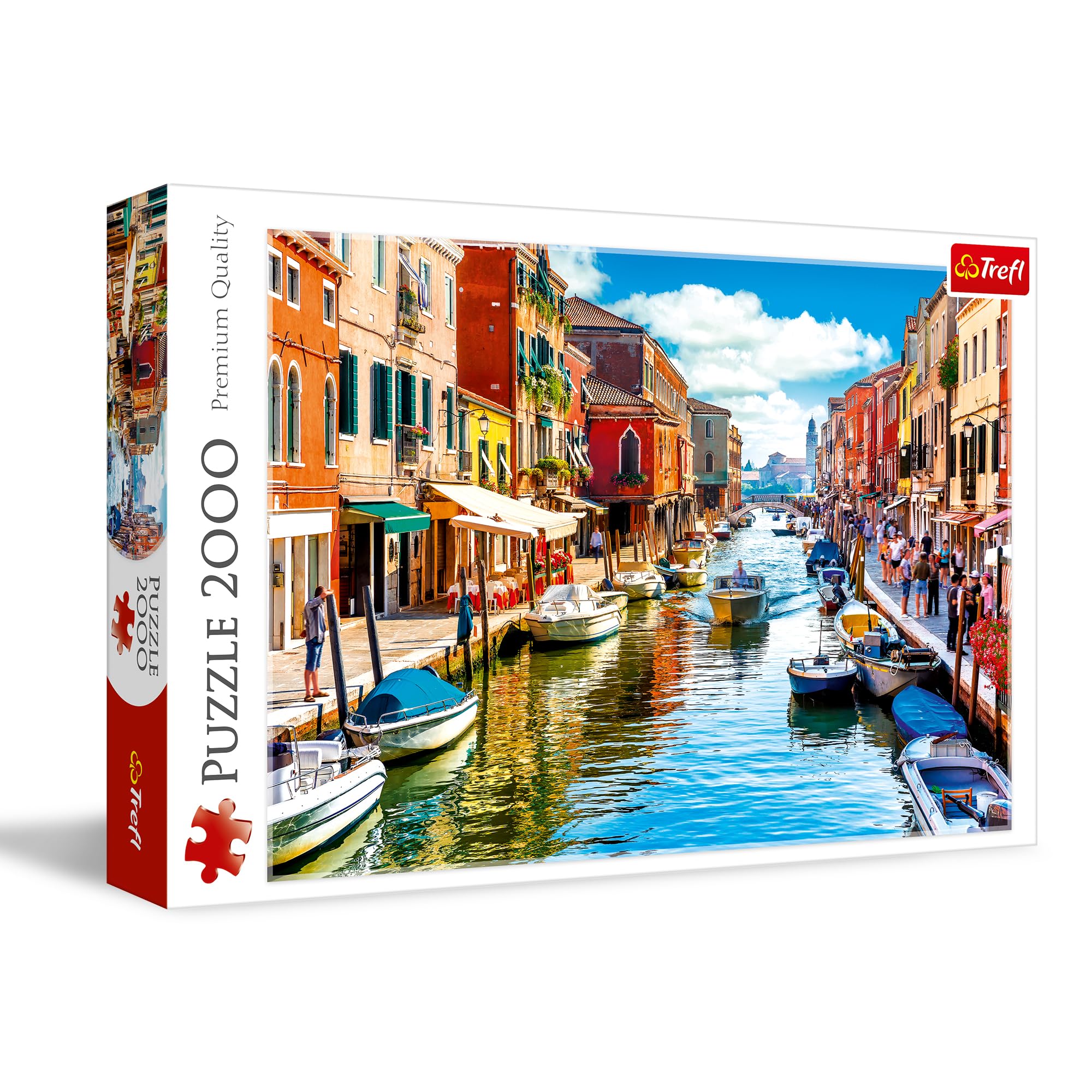 Trefl Murano Island, Venice 2000 Piece Jigsaw Puzzle Red 38"x27" Print, DIY Puzzle, Creative Fun, Classic Puzzle for Adults and Children from 15 Years Old
