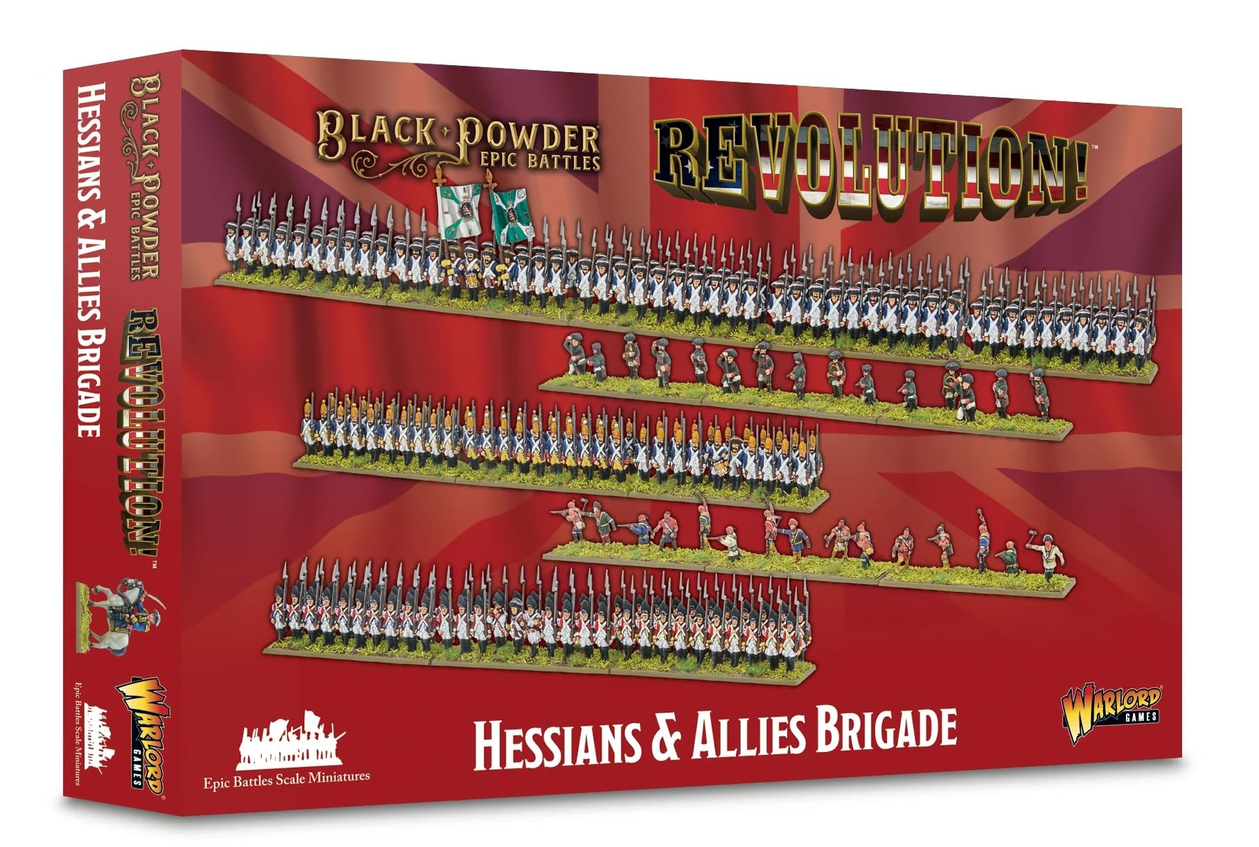 Warlord Black Powder Hessians & Allies Brigade Tabletop Miniatures - Plastic Paintable Miniature 1700-1900 Soldiers Set, Unpainted Table Top 28mm Military Minifigures for Adults - Gaming Figurines