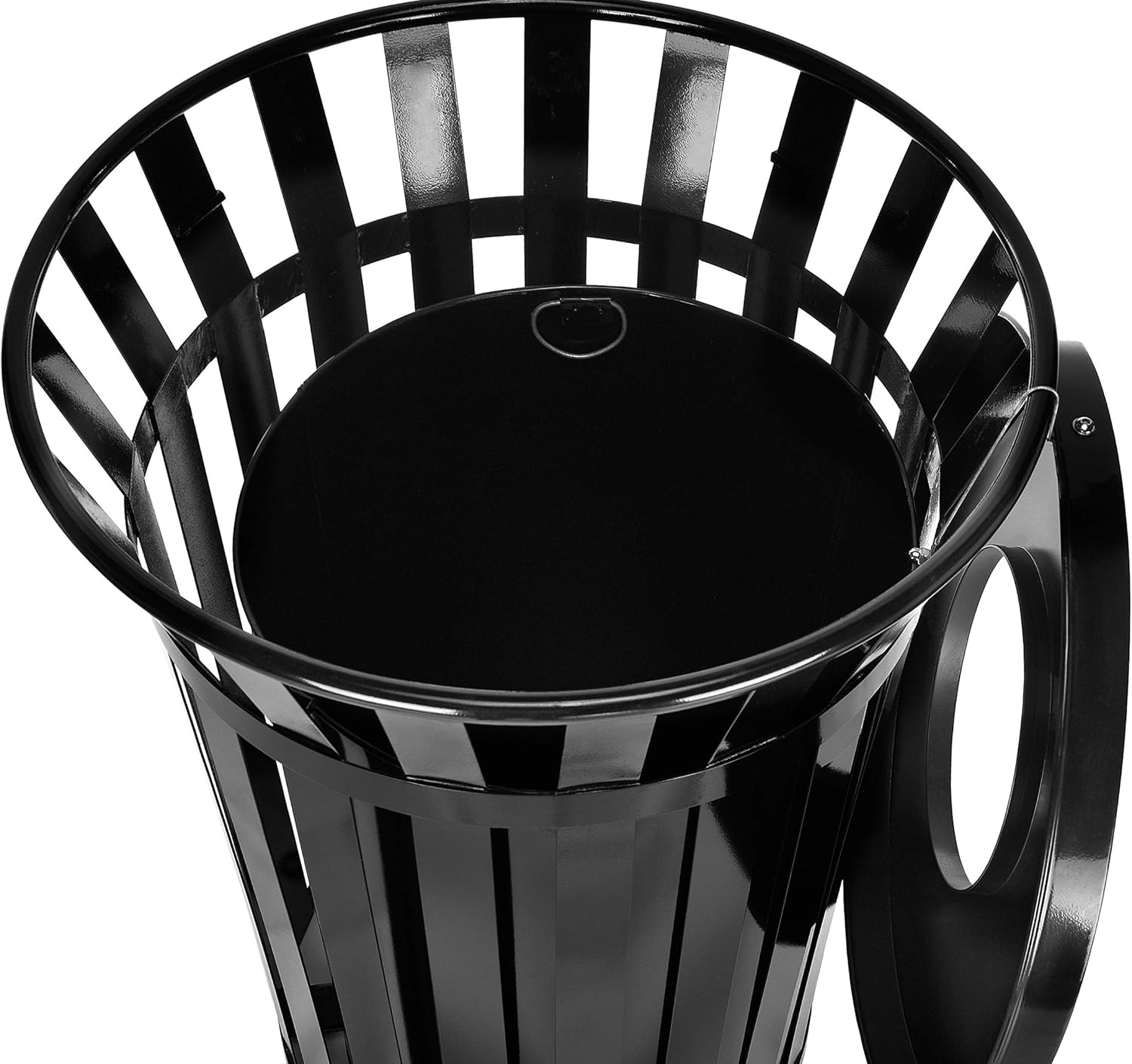 Alpine Industries Outdoor Metal Waste Receptacle - 38 Gallon Black