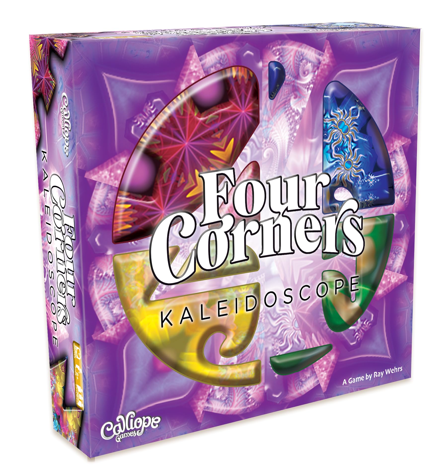 Calliope Games Four Corners Kaleidoscope Family Board Game Tile Games Captivating Art, Strategy, & Pattern Matching Puzzle for Kids & Adults 1-6 Players from The Makers of Tsuro and Roll for It