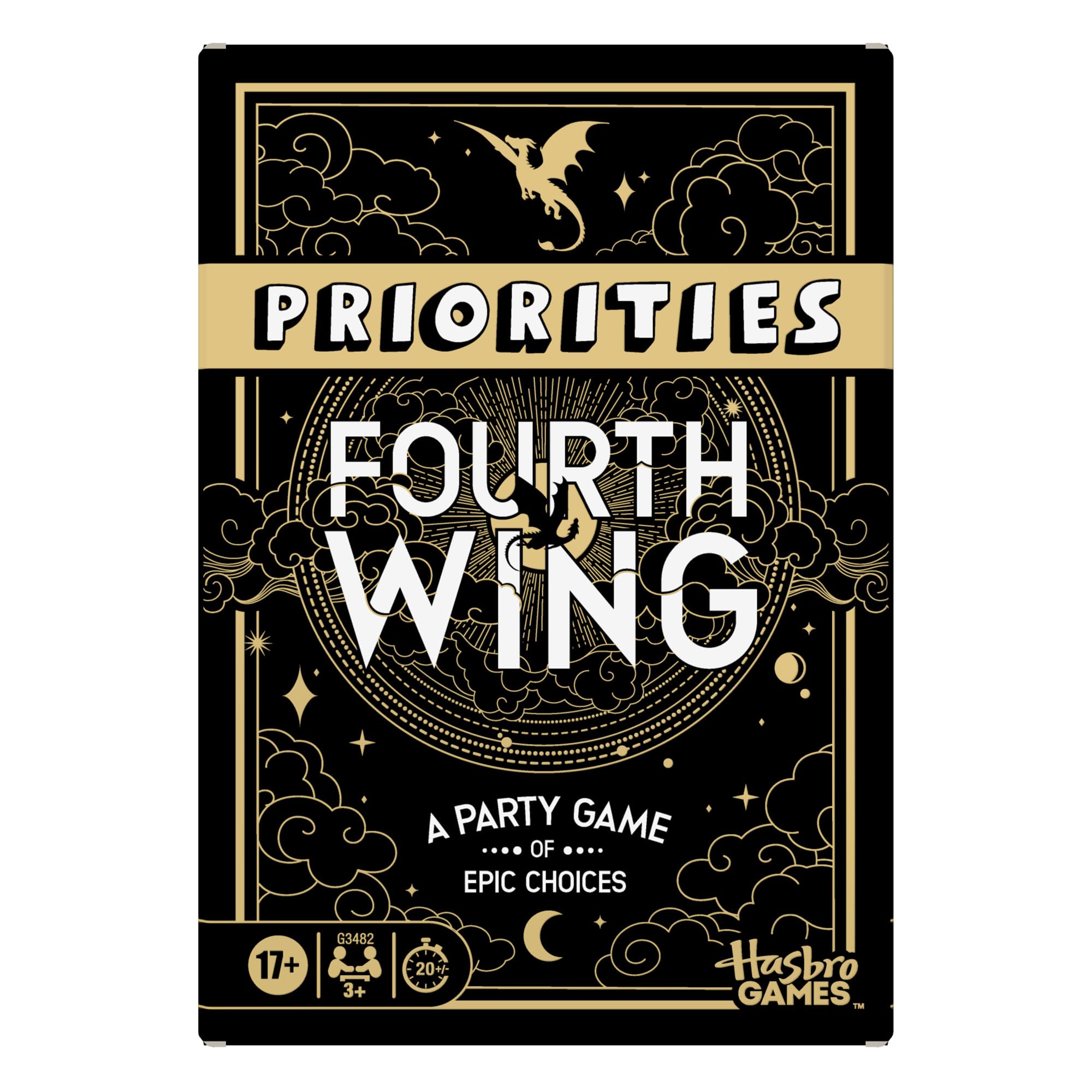 Hasbro Gaming Priorities Fourth Wing Edition Game | Officially Licensed Party Game Inspired by Empyrean Series | Ages 17+ | 3+ Players | 20 Mins.