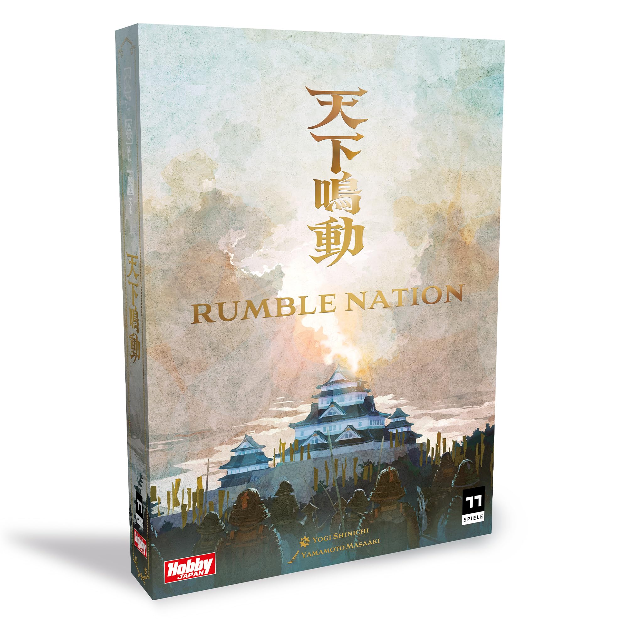 Rumble Nation Board Game - Dice Rolling and Tactical Warfare Strategy Game in The Sengoku Era, Fun for Families, Kids & Adults, Ages 10+, 2-4 Players, 30 Minute Playtime, Made by Hobby Japan