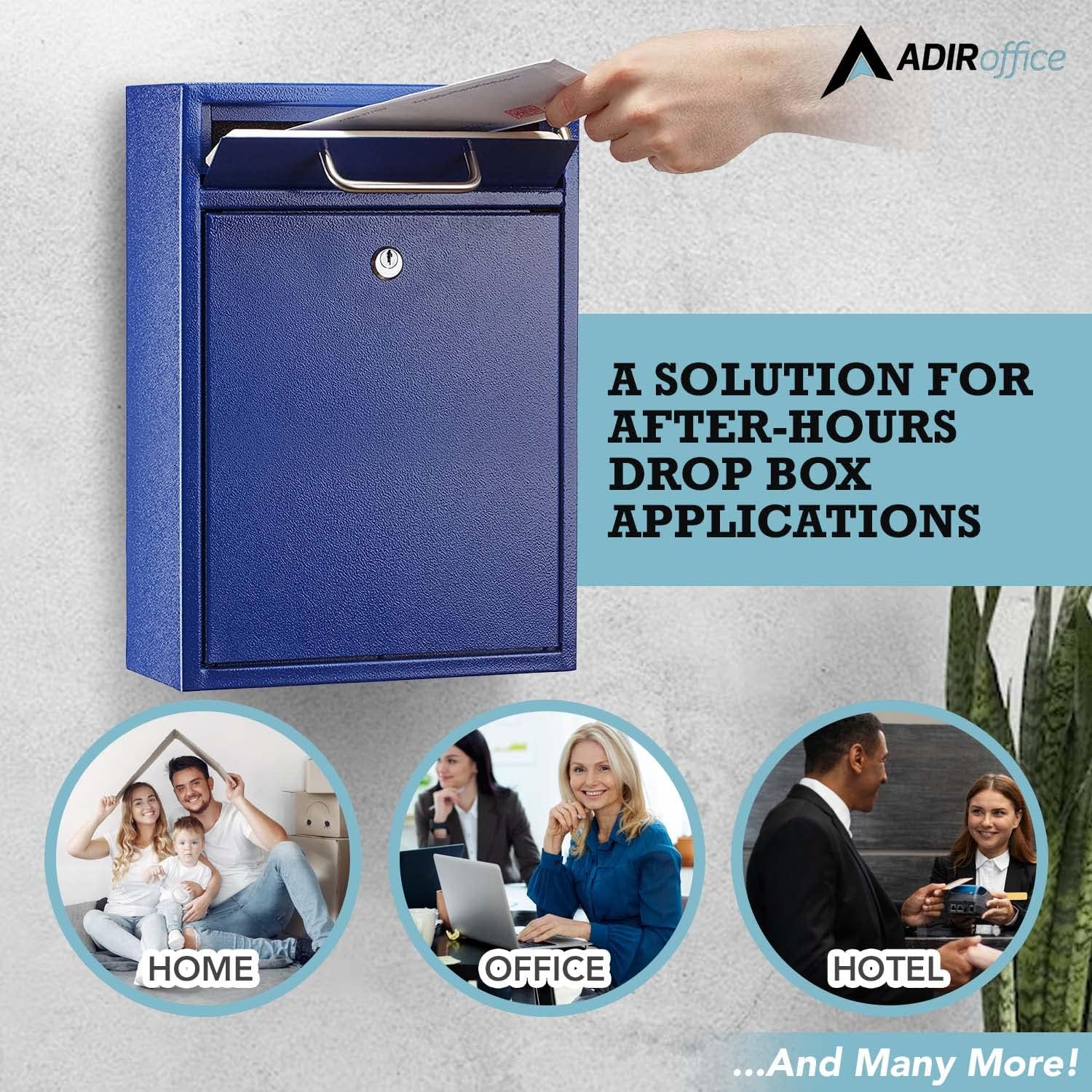 Large Wall Mountable Mailbox with Key Lock