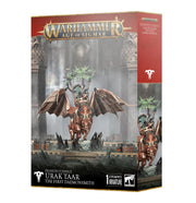 Warhammer Age of Sigmar Urak Taar The First Daemonsmith – Mounted Infernal Taurus Plastic Miniature Kit, 76 Components, 130mm Round Base – Unpainted