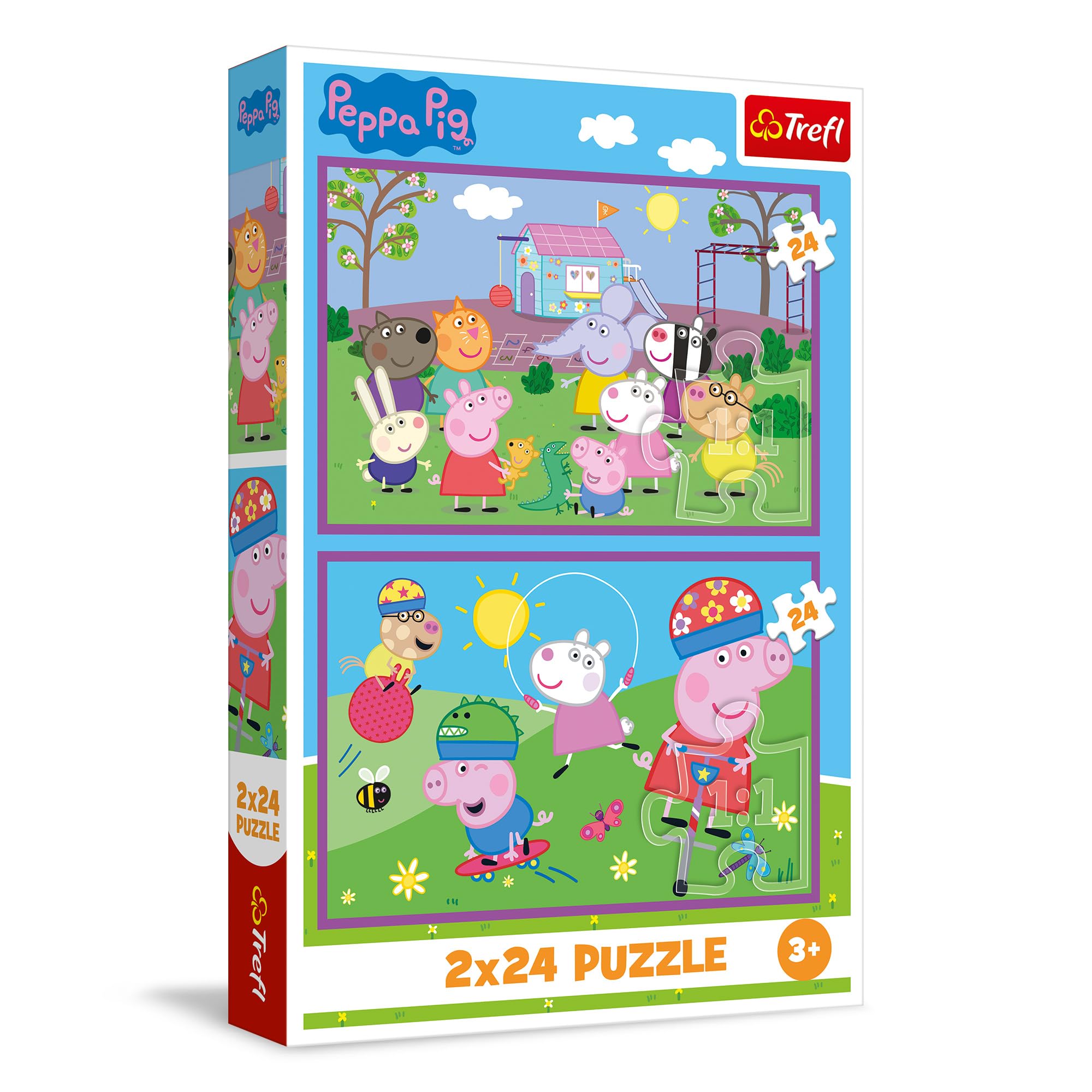 Trefl – Puzzle 2in1: Peppa Pig, Peppa in The Playground – 2 x 24 Pieces, Set of Two Jigsaw Puzzles for Kids Aged 3 and Older