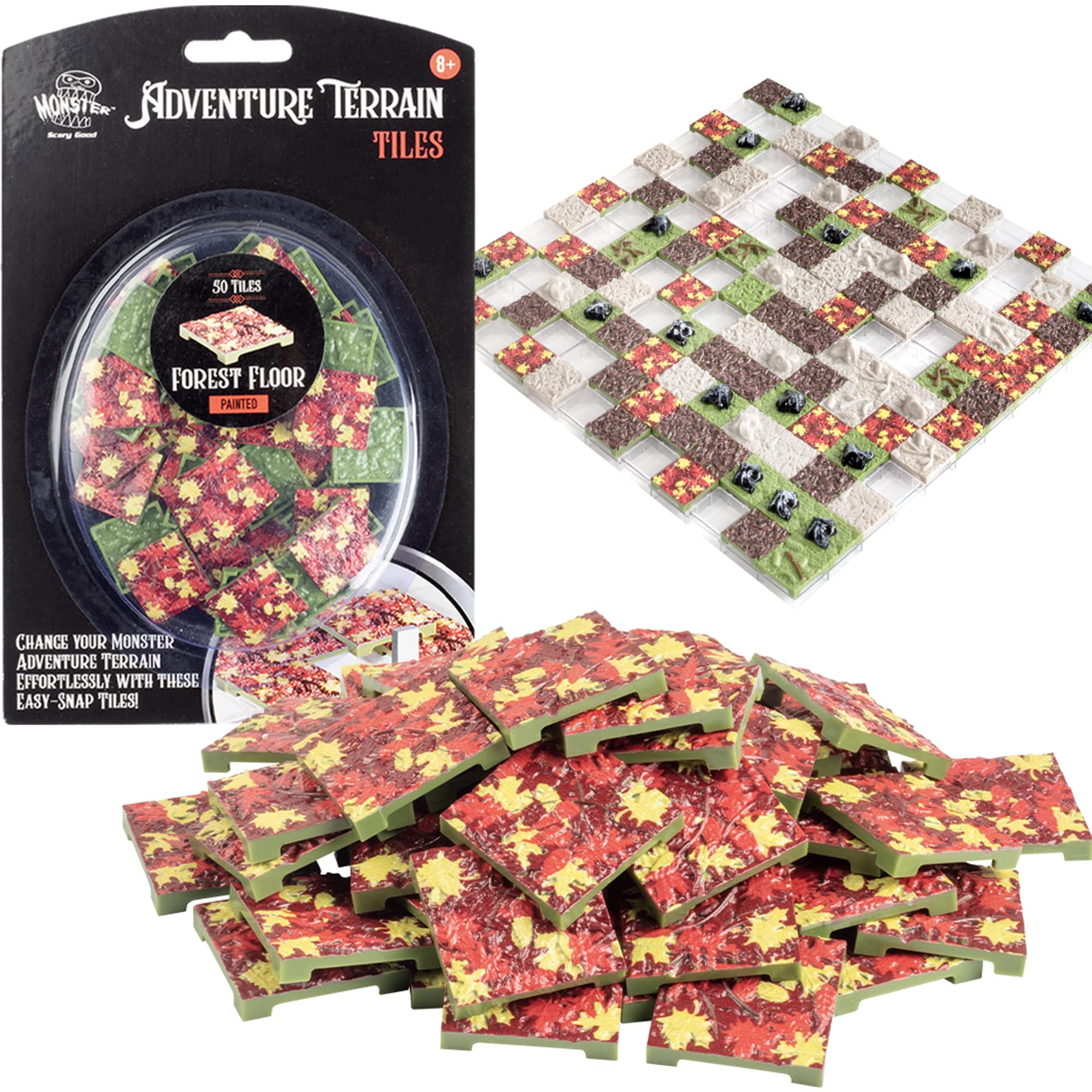 Monster Protectors Adventure Terrain- 50 Piece Rock Tile Expansion Pack- Hand-Painted ¬ Tile Set- Amazing Tabletop Terrain in Minute- Customize Your D&D and Pathfinder Dungeons