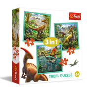 Trefl 3in1 Jigsaw Puzzle The Extraordinary World of Dinosaur Print, DIY Puzzle, Creative Fun, Classic Jigsaw for Adults and Children from 4 Years Old
