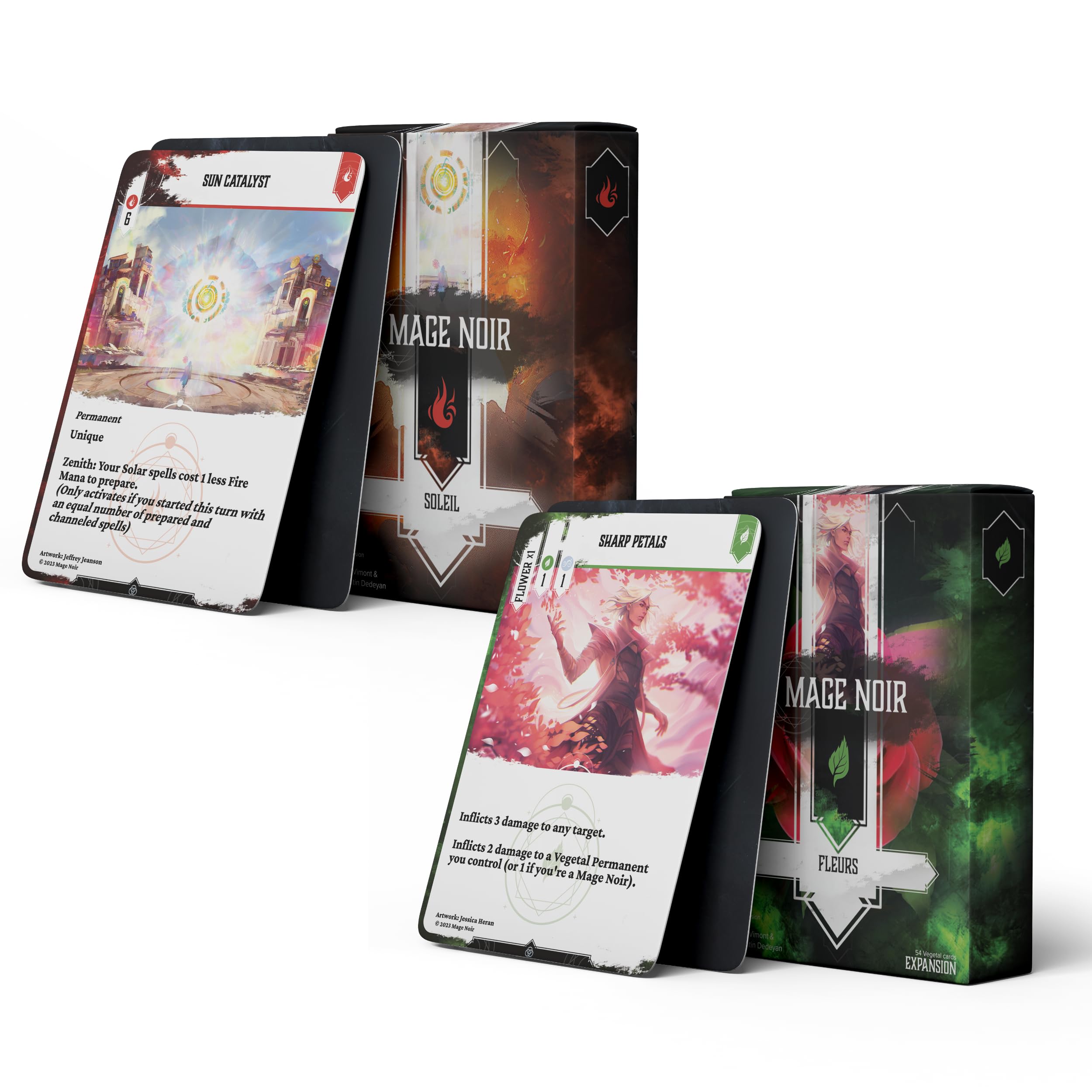 Mage Noir - Expansions - Soleil and Fleurs - Strategy Card Battle Game for 2 Players - Board Game for Ages 14 and Up - English Version
