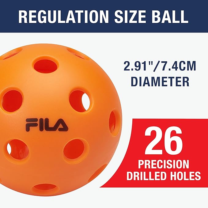 Fila Indoor Pickleballs 4-Pack - Orange