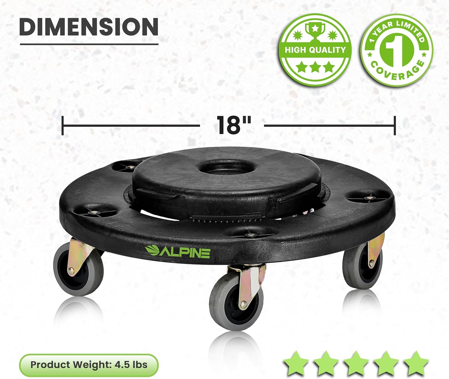 Large Round Trash Can Dolly