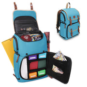 ENHANCE Designer Edition TCG Backpack - MTG Deck Bag Card Binder Space, TCG Deck Box Storage, MTG Playmat Holder - Card Storage Compatible with Magic the Gathering, Pokemon, Lorcana (Canvas Blue)