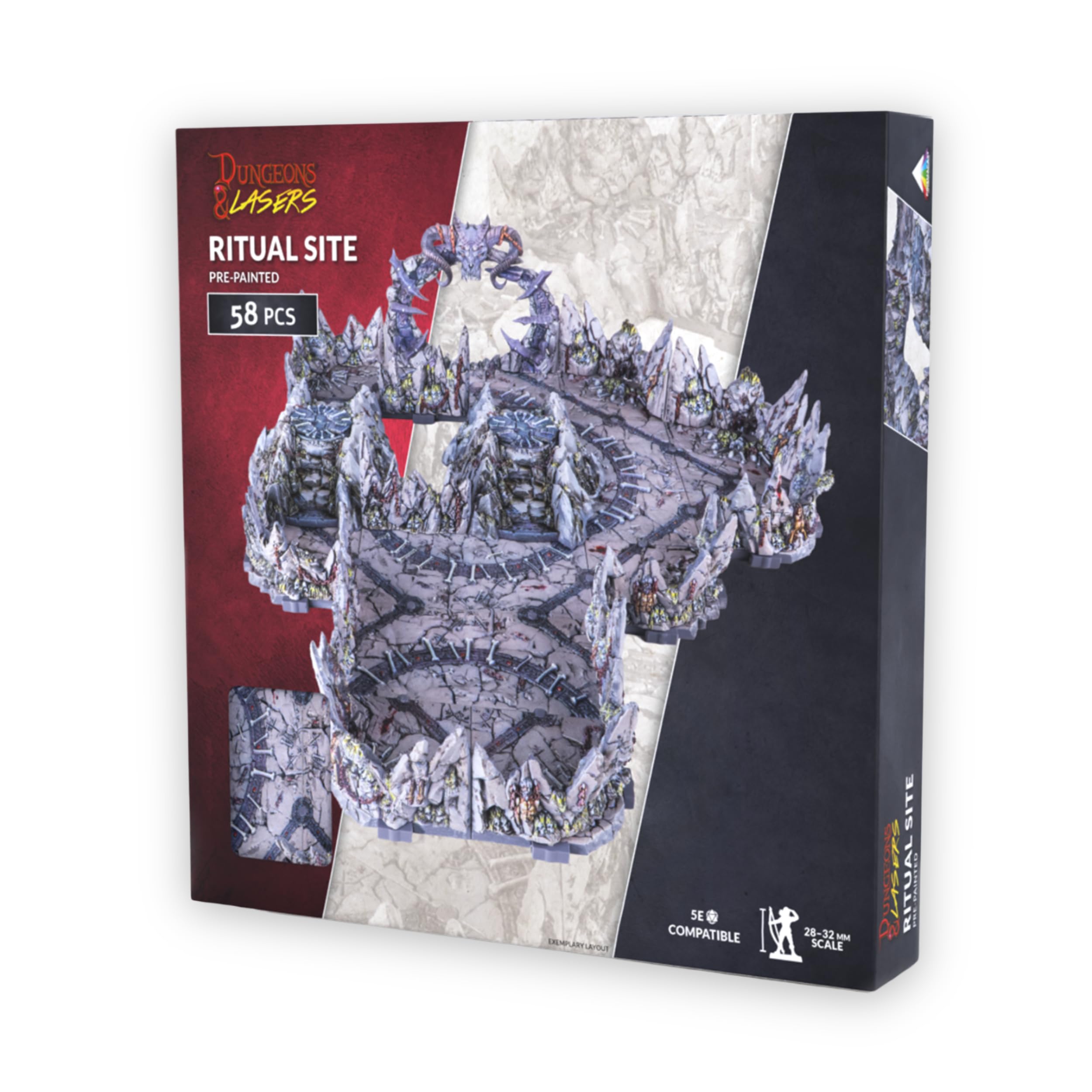 Dungeons & Lasers: Ritual Site Pre-Painted Terrain Set for DND and Tabletop RPG Games - 5E Compatible for 28-32mm Scale - for 14 Years +