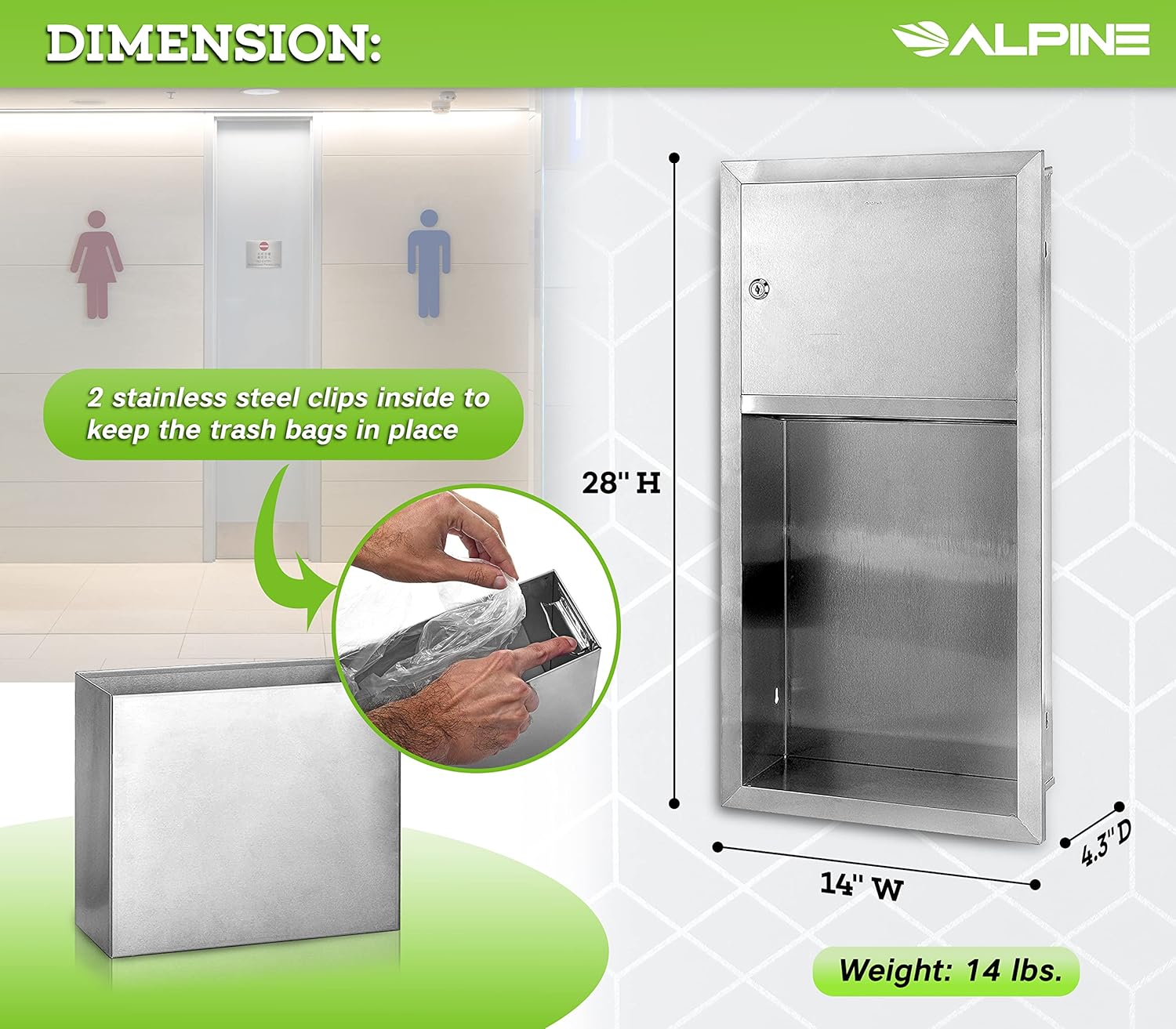 Recessed Paper Towel Dispenser / Waste Receptacle
