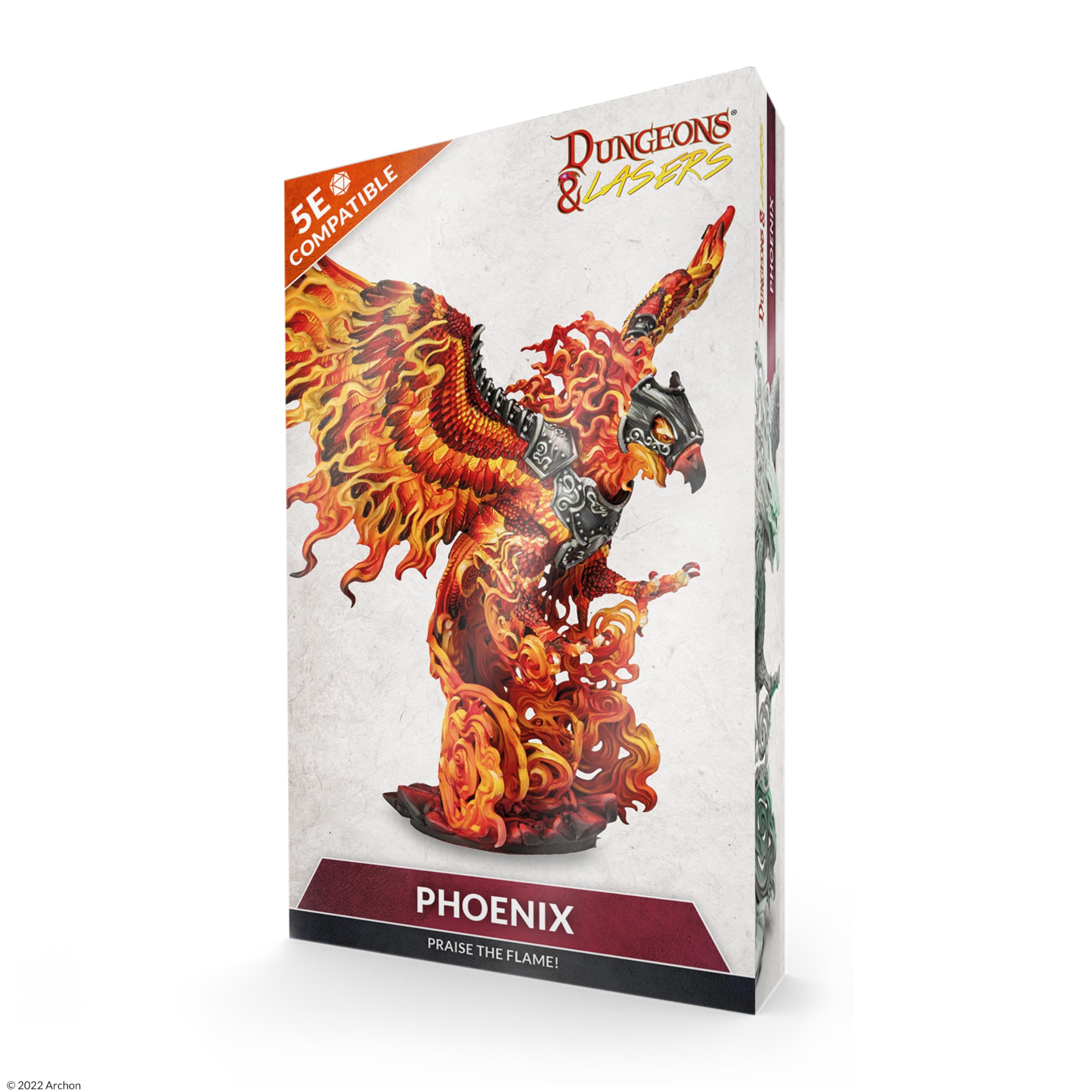 Dungeons & Lasers: Phoenix Miniature Figure - 6.1" Height (155mm) with Scenic Base - 5E Compatible for DND and Tabletop RPG Games - Unassembled and Unpainted - for Ages 14 Years and up