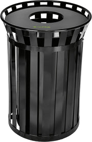 Alpine Industries Outdoor Metal Waste Receptacle - 38 Gallon Black