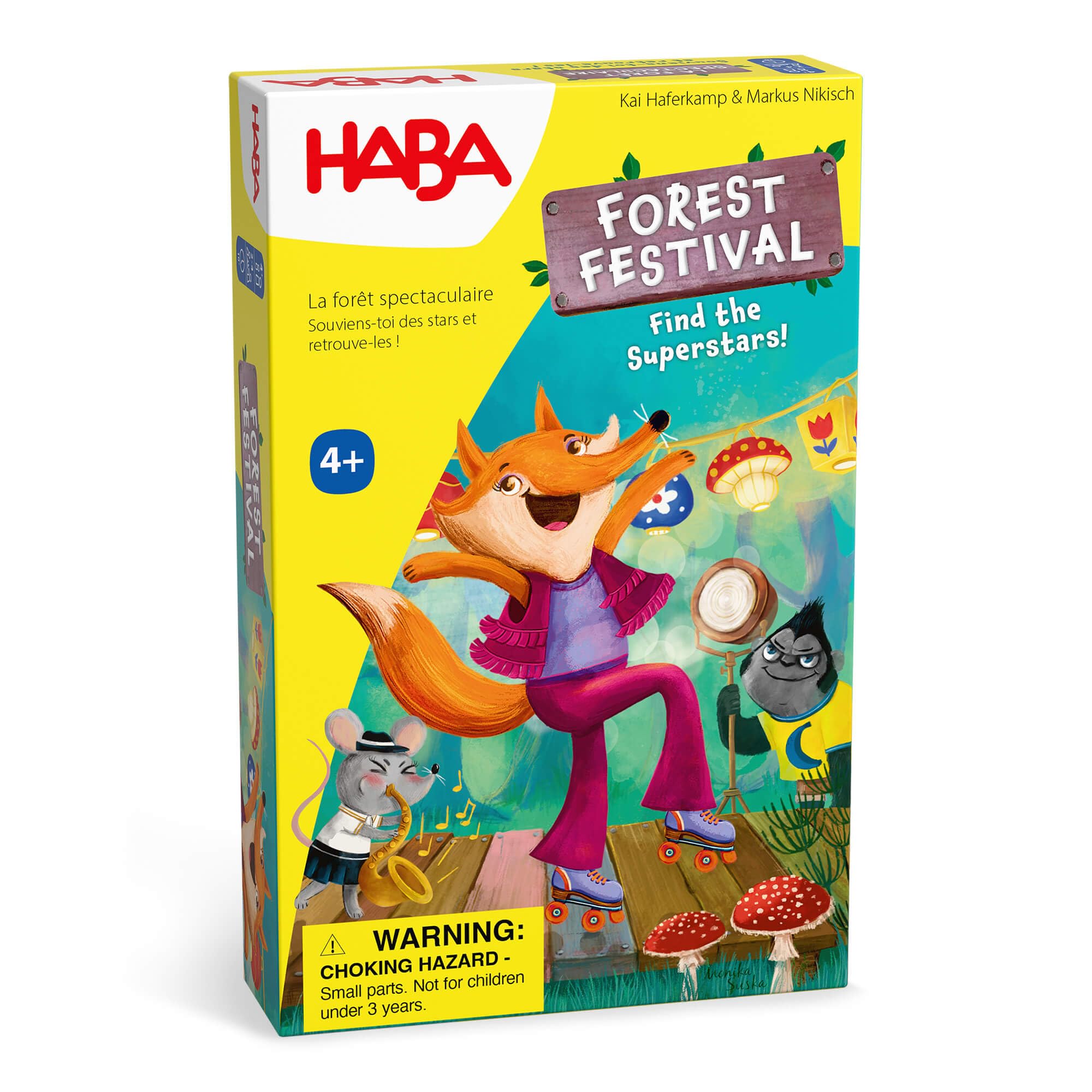 HABA Superstar Forest Festival Memory Game – Matching and Observation Family Games for Kids and Adults, Animal Rockstar Theme for Ages 4 and Up, Made in Germany