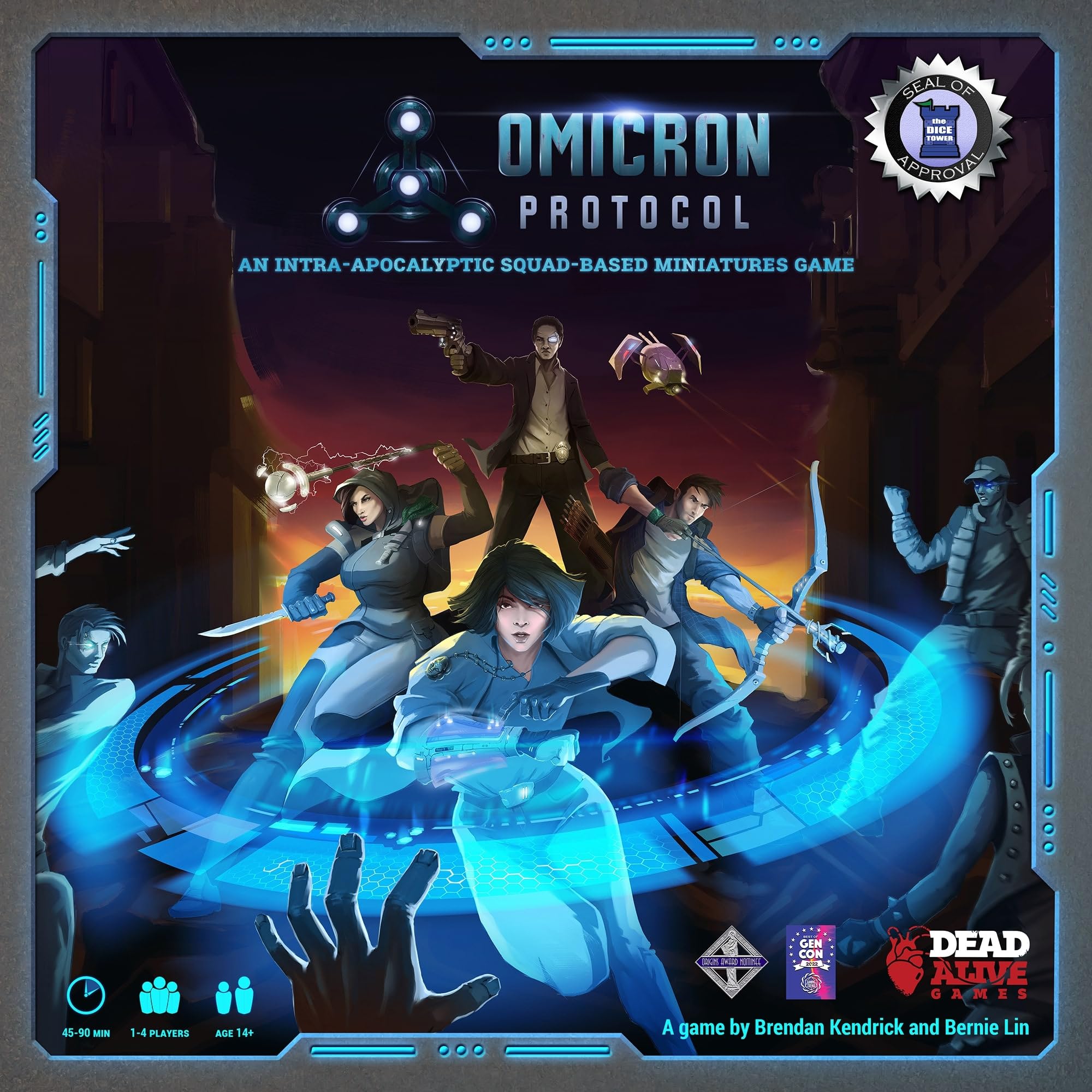 Dead Alive Games Omicron Protocol - Miniatures Board Game, an Intra-Apocalyptic Squad, Dead Alive Games, Competitive/Cooperative/Solo Modes, Ages 14+, 1-4 Players, 45-90 Minute Playing Time