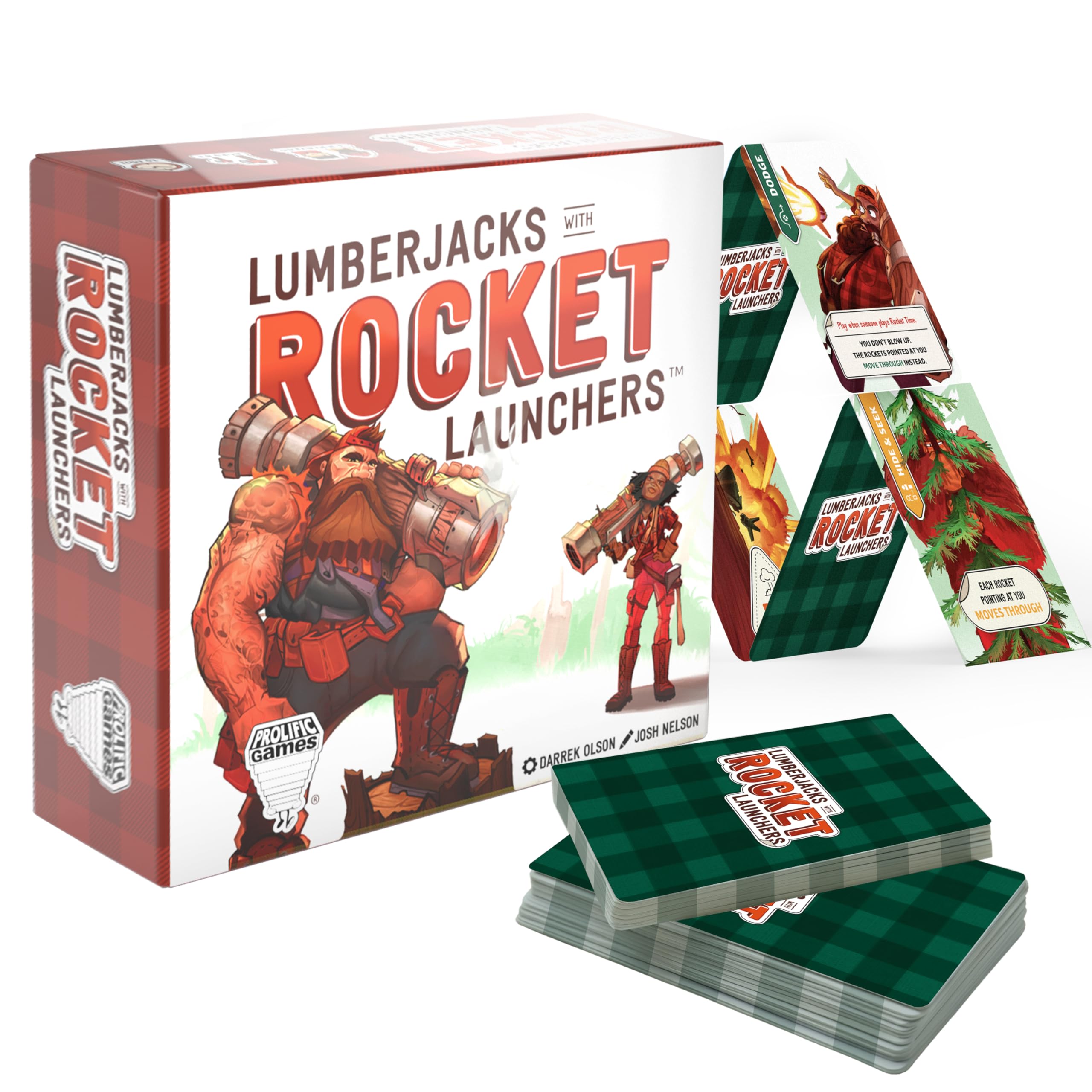 Prolific Games Lumberjacks with Rocket Launchers – Explosive Card Game for Family Game Night – Fast-Paced Fun for Adults & Teens – Perfect for Family Games and Group Play (3 to 8 Players)
