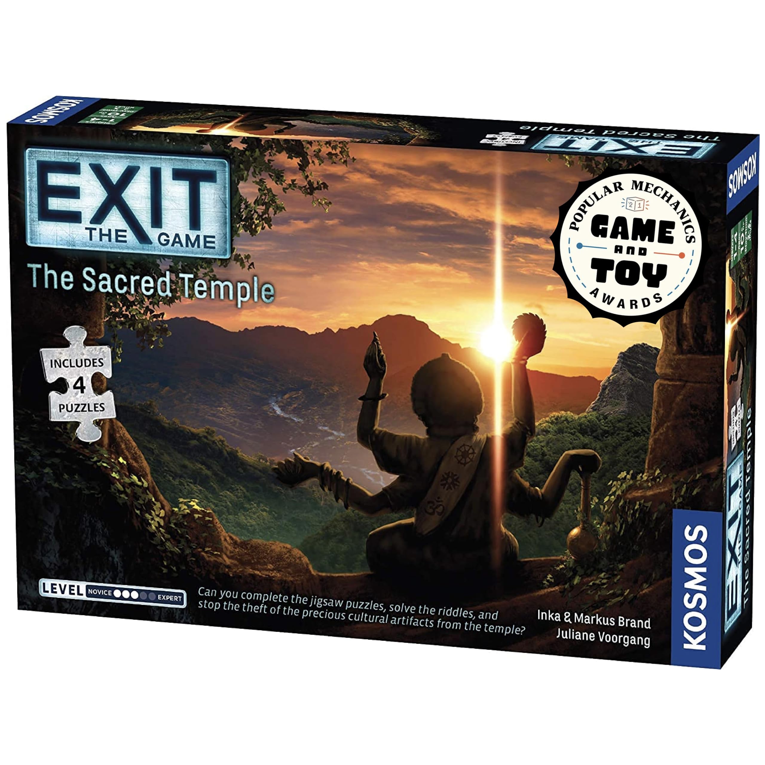Exit: The Sacred Temple (with Jigsaw Puzzles) | Exit: The Game - A Kosmos Game | Family-Friendly, Jigsaw Puzzle-Based at-Home Escape Room Experience for 1 to 4 Players, Ages 10+