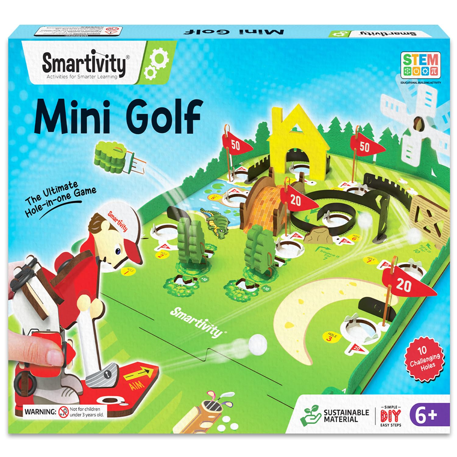 Smartivity Mini Golf Table Top Game for Kids Ages 6 to 12 | Build & Play with Your Own Golf Course | Birthday Gift for Smart Kids | DIY STEM Toys for Boys & Girls 6,7,8,9,10,11,12 Years Old