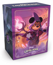 Ravensburger Disney Lorcana TCG Deck Box Featuring Mickey Mouse - Wayward Sorcerer | Securely Store 80 Sleeved Cards | Durable Portable Organizer for TCG Players | for Ages 8+