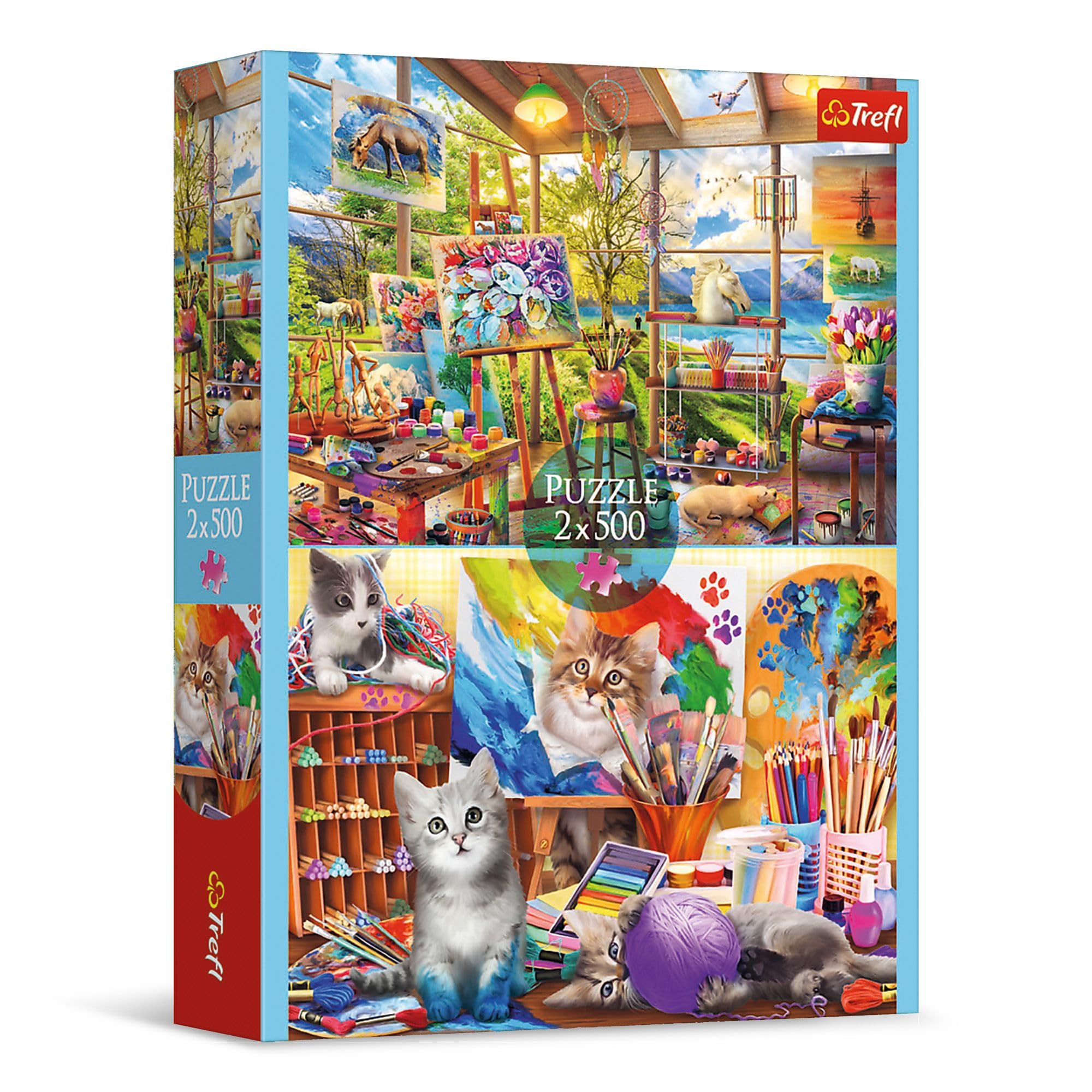 Trefl The Art of Painting 2x500 Piece Jigsaw Puzzle, 19"x13" Print, Two Separate Illustration, DIY, Creative Fun, Classic Puzzle for Adults and Children from 10 Years Old