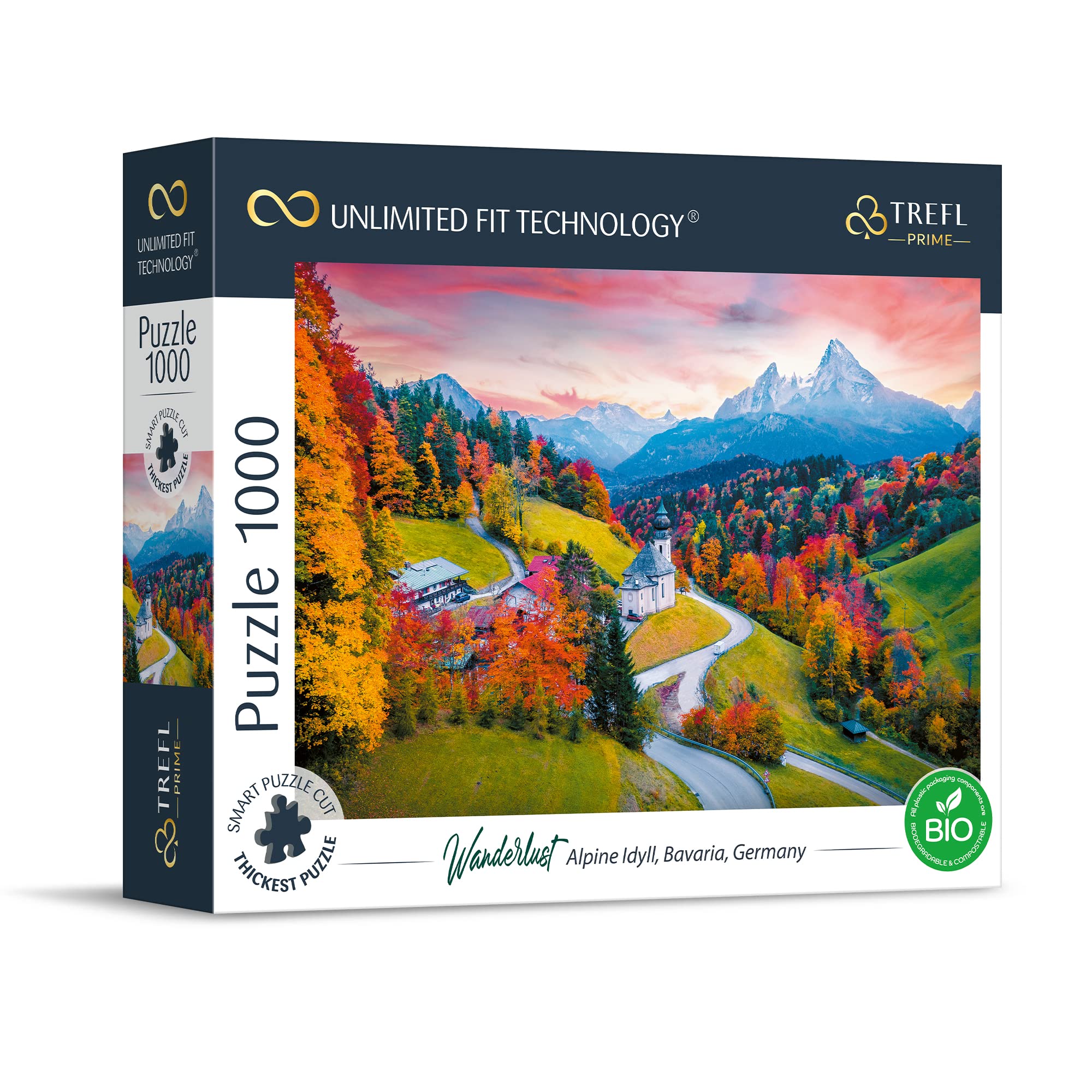 Trefl Premium - Puzzles UFT Wanderlust: Alpine Idyll, Bavaria, Germany -1000 Pieces, Thickest Cardboard, Organic, ECO, Alps, Bavaria, Mountains, Entertainment for Adults and Children from 12 Years