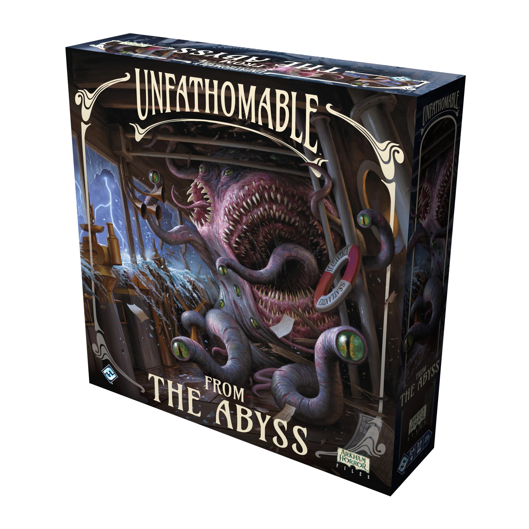 Unfathomable: from The Abyss Board Game Expansion - Deeper Peril on The SS Atlantica! Cooperative Horror Strategy Game, Ages 14+, 3-6 Players, 2-4 Hour Playtime, Made by Fantasy Flight Games