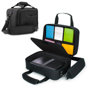 USA Gear Card Deck Storage Bag Compatible with TCG and CCG Deck Games - Card Protector Bag with Padded Shoulder Strap, Customizable Interior, Weather Resistant - Fits Boxes and Loose Cards - Black