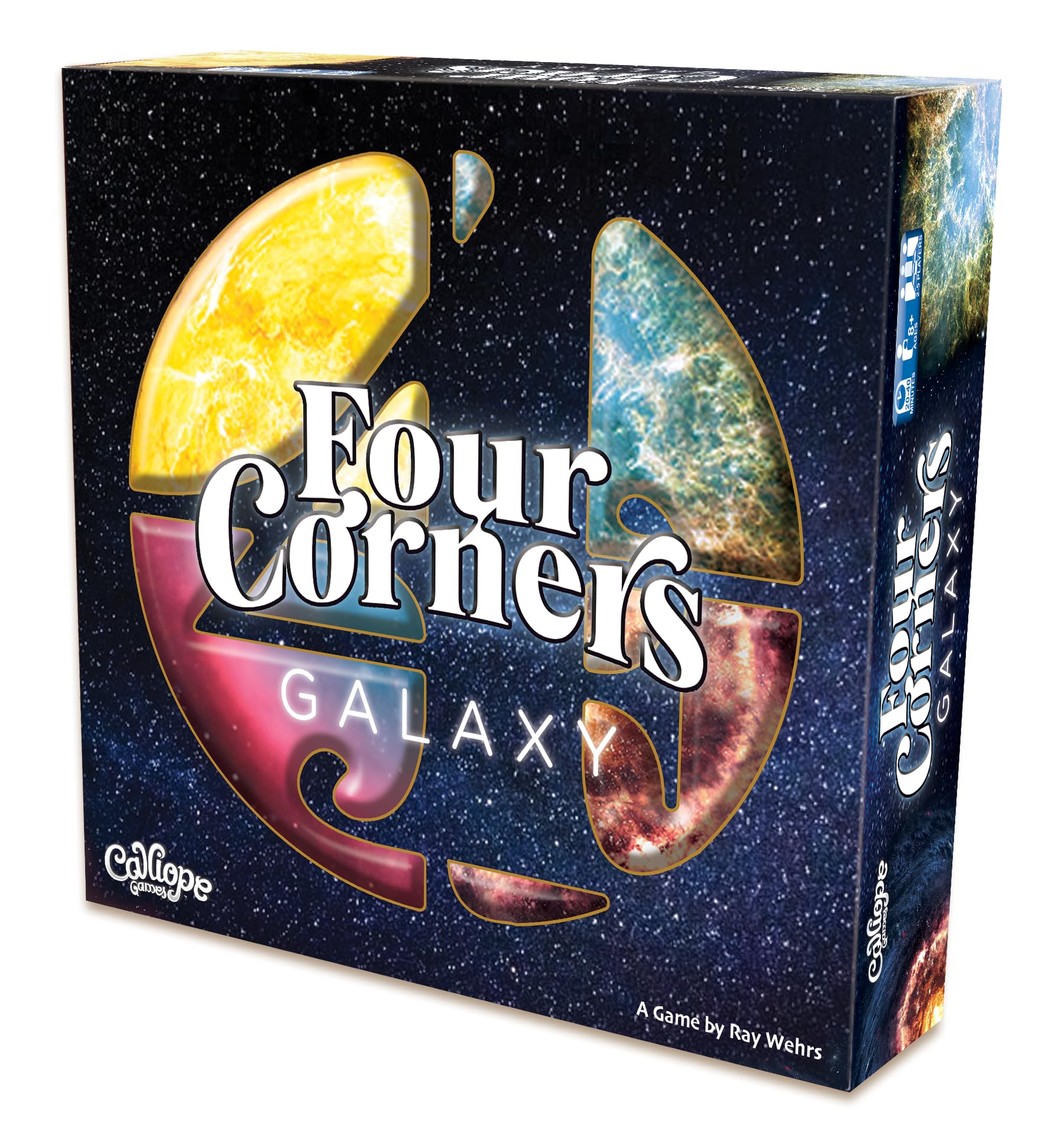 Calliope Games Four Corners: Galaxy - Family Board Game - Captivating Art, Strategy, & Pattern Matching Puzzle for Kids & Adults - 1-6 Players - from The Makers of Tsuro and Roll for It!